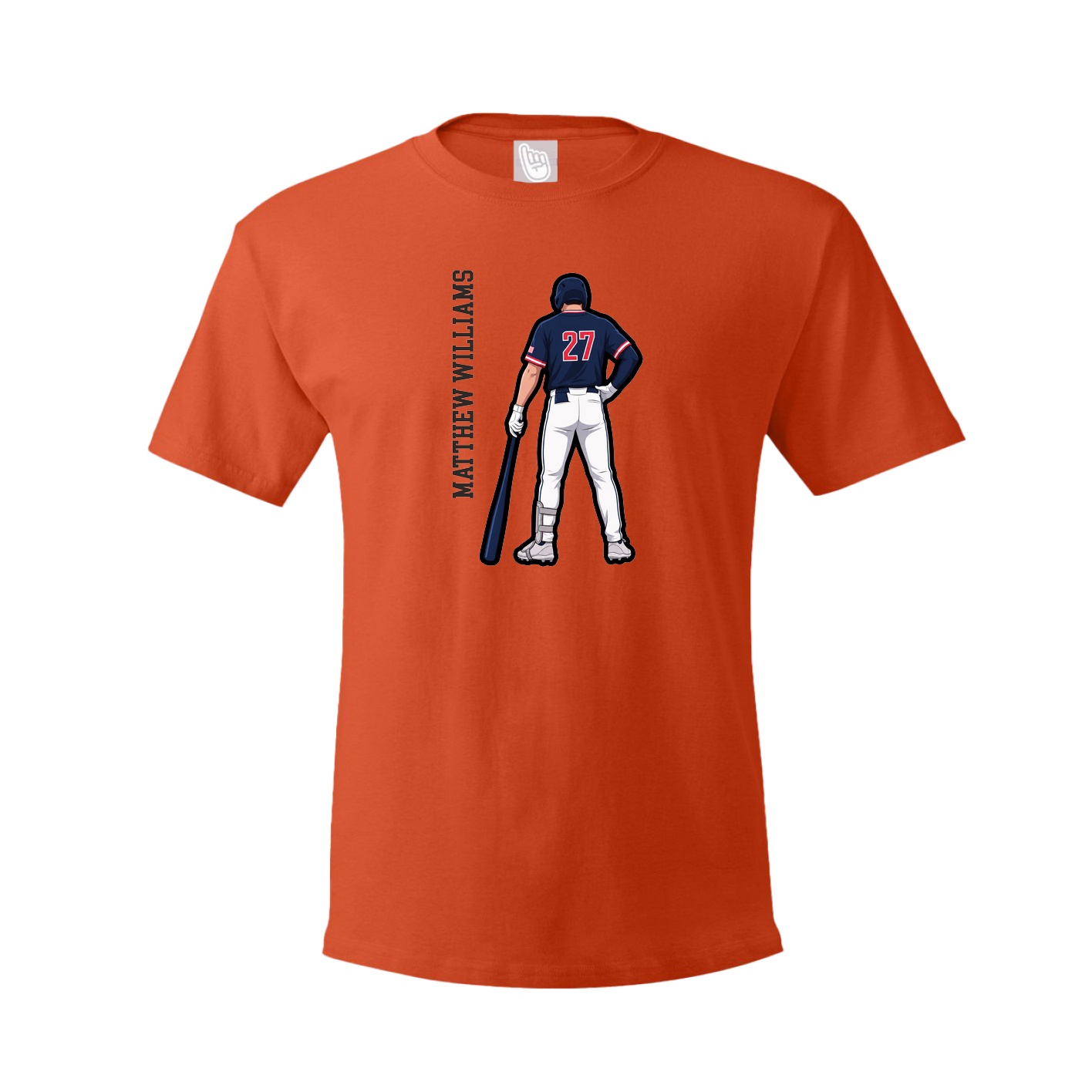 Tee — Name Vertical in Orange