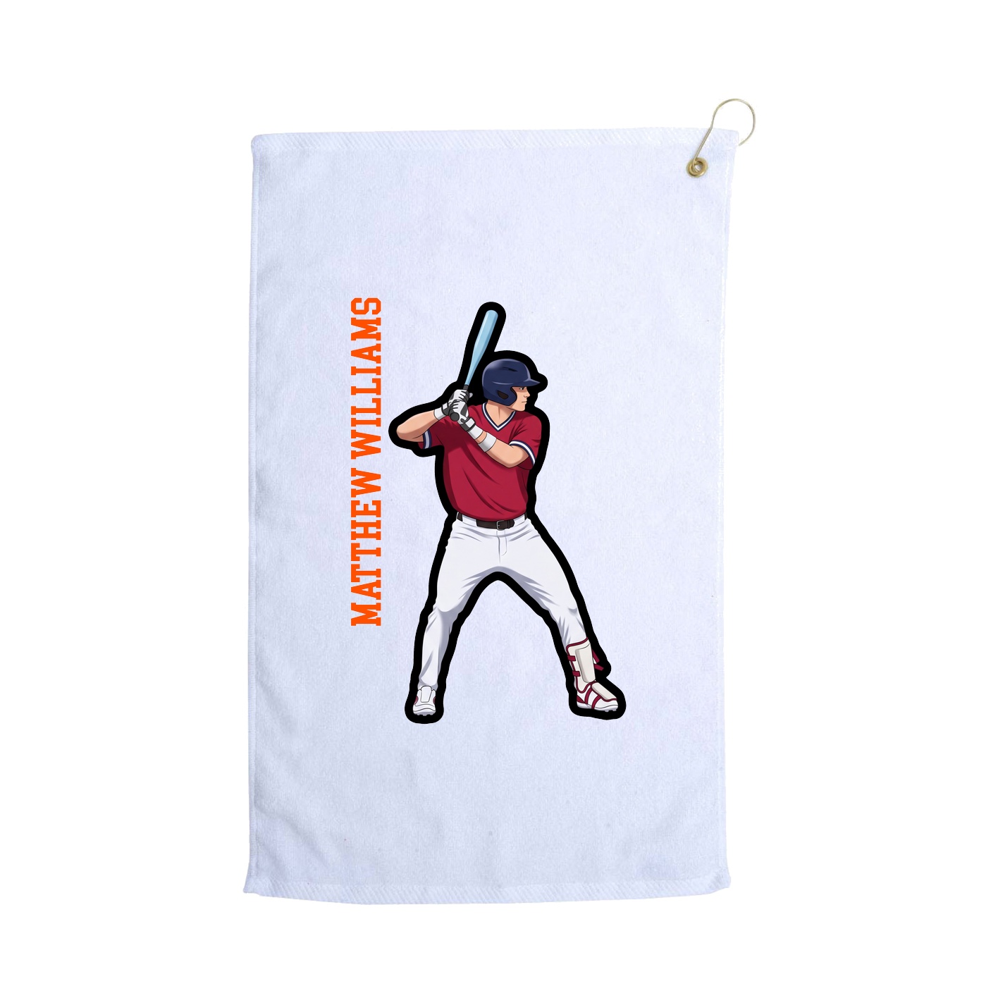Golf Towel — Name Vertical in White