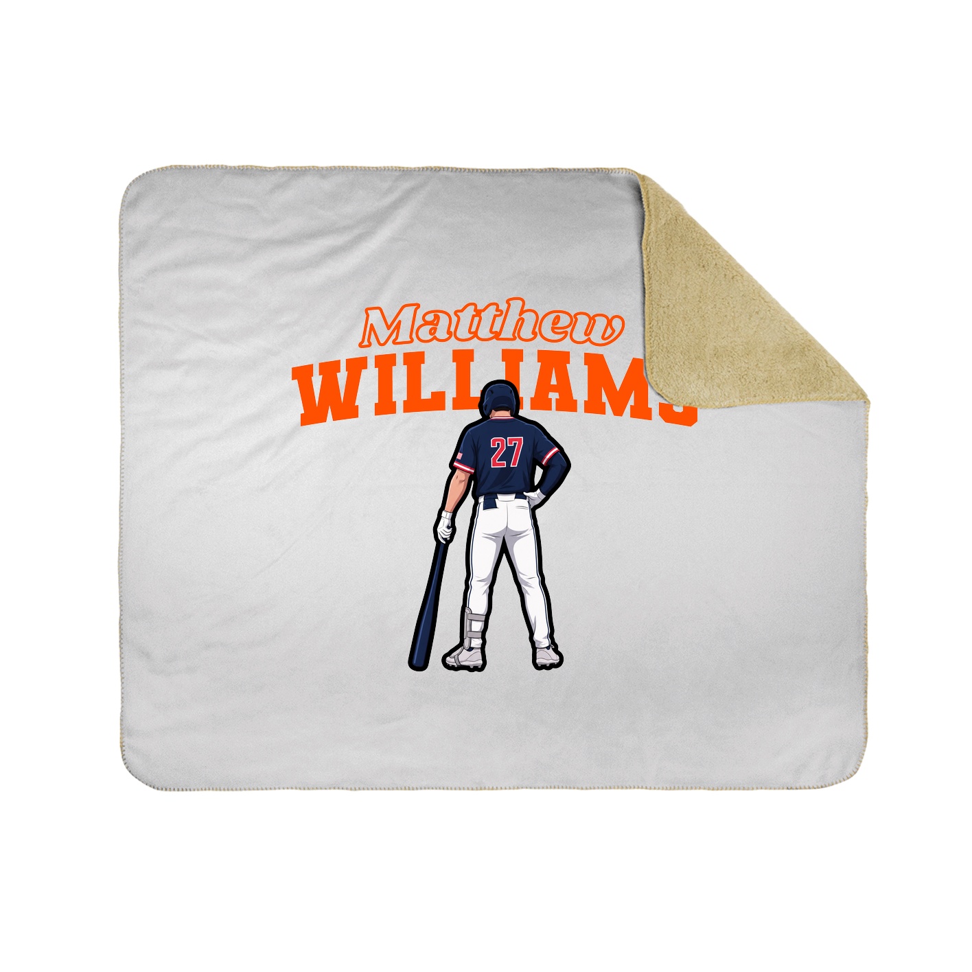 Throw Blanket — Name Arch in White