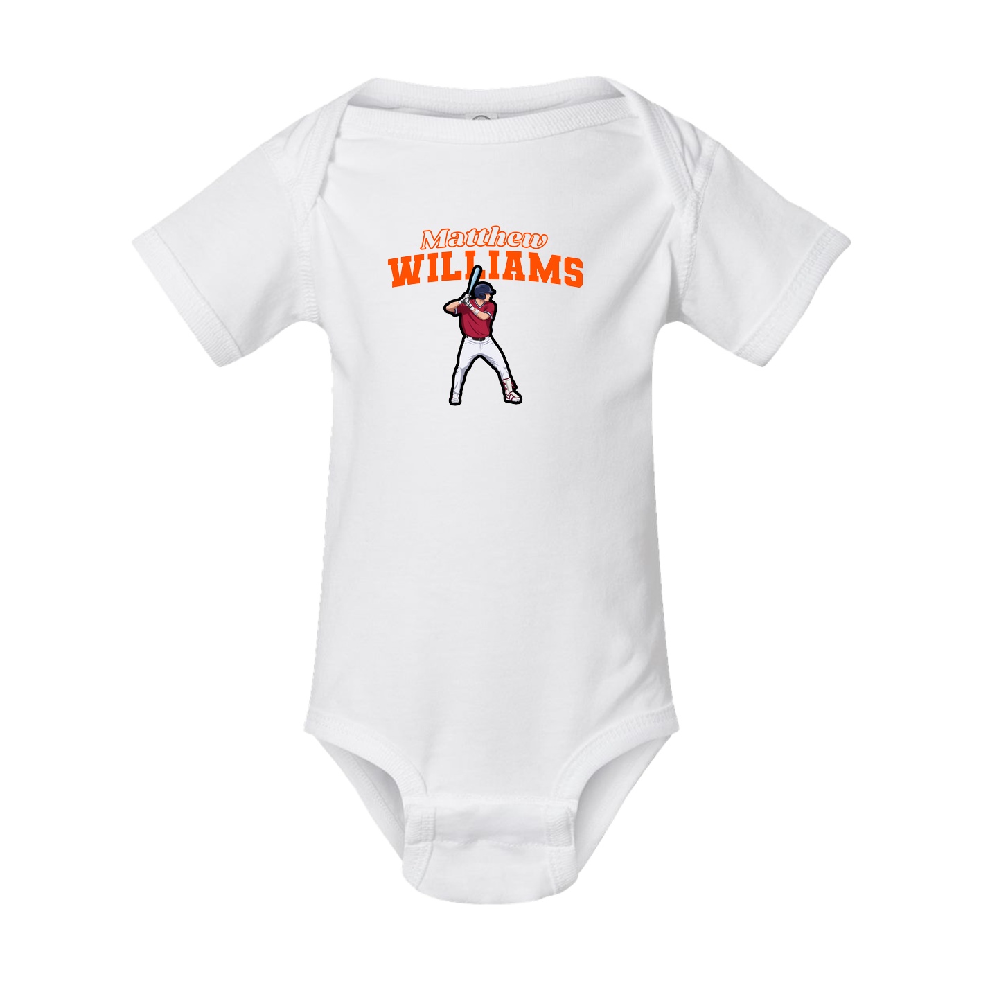 Baby Onesie — Name Arch in White