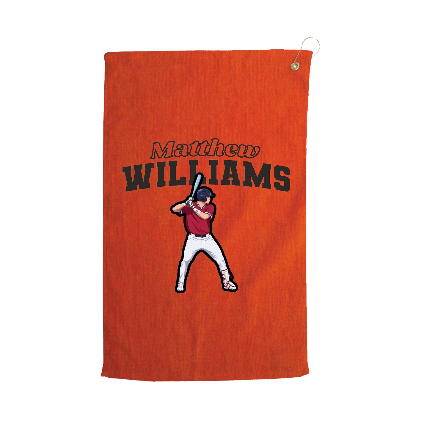 Golf Towel — Name Arch in Orange