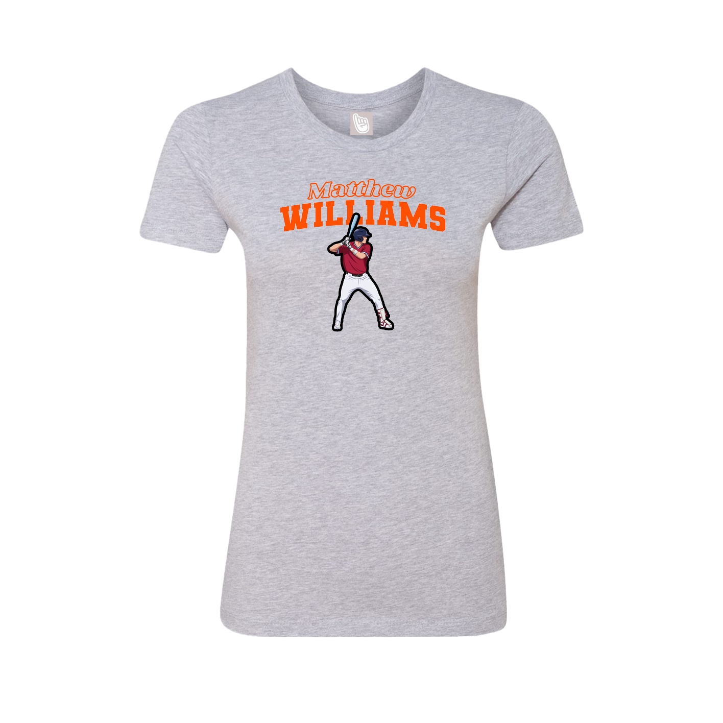 Fitted Women's Tee — Name Arch in Grey