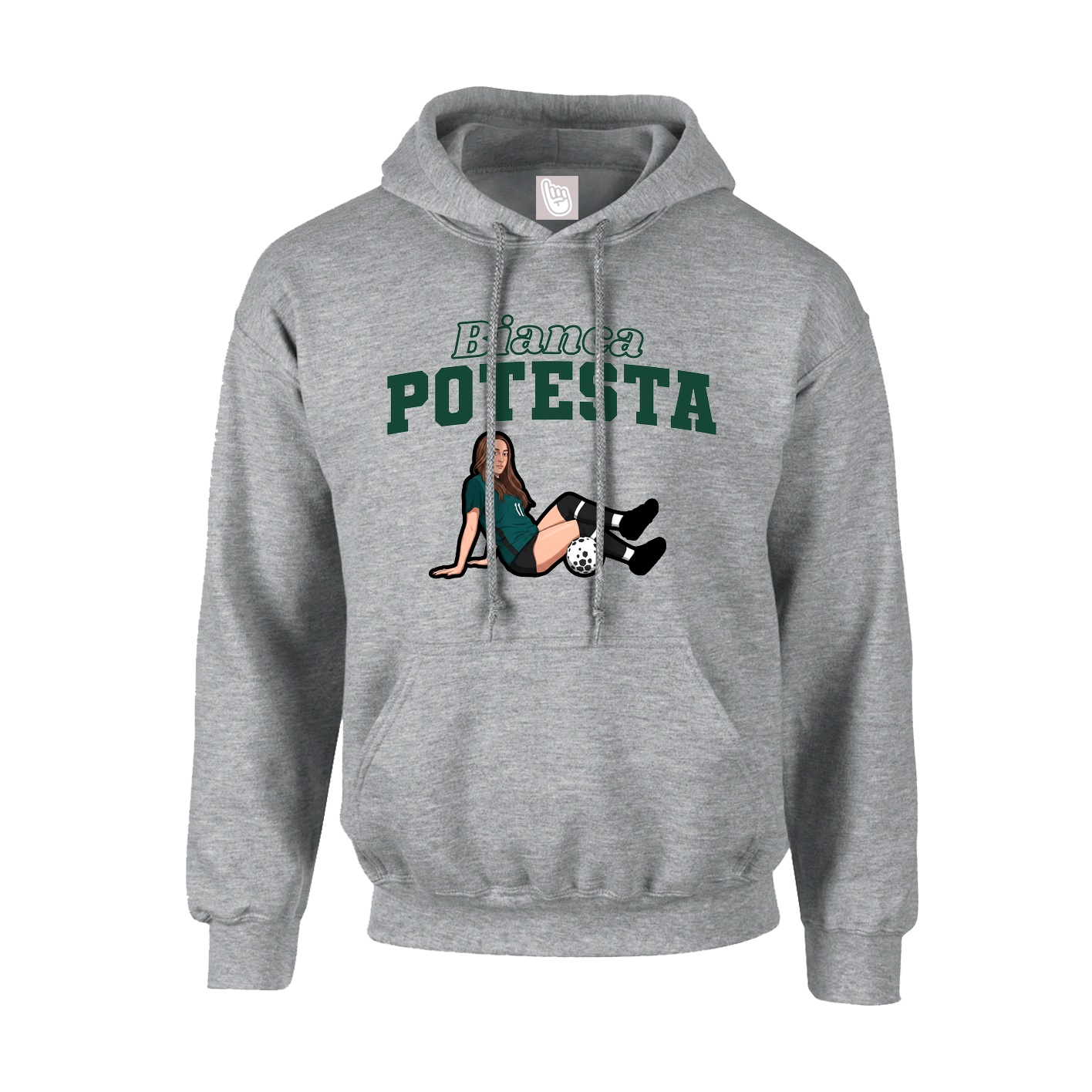 Hoodie — Name Arch in Grey