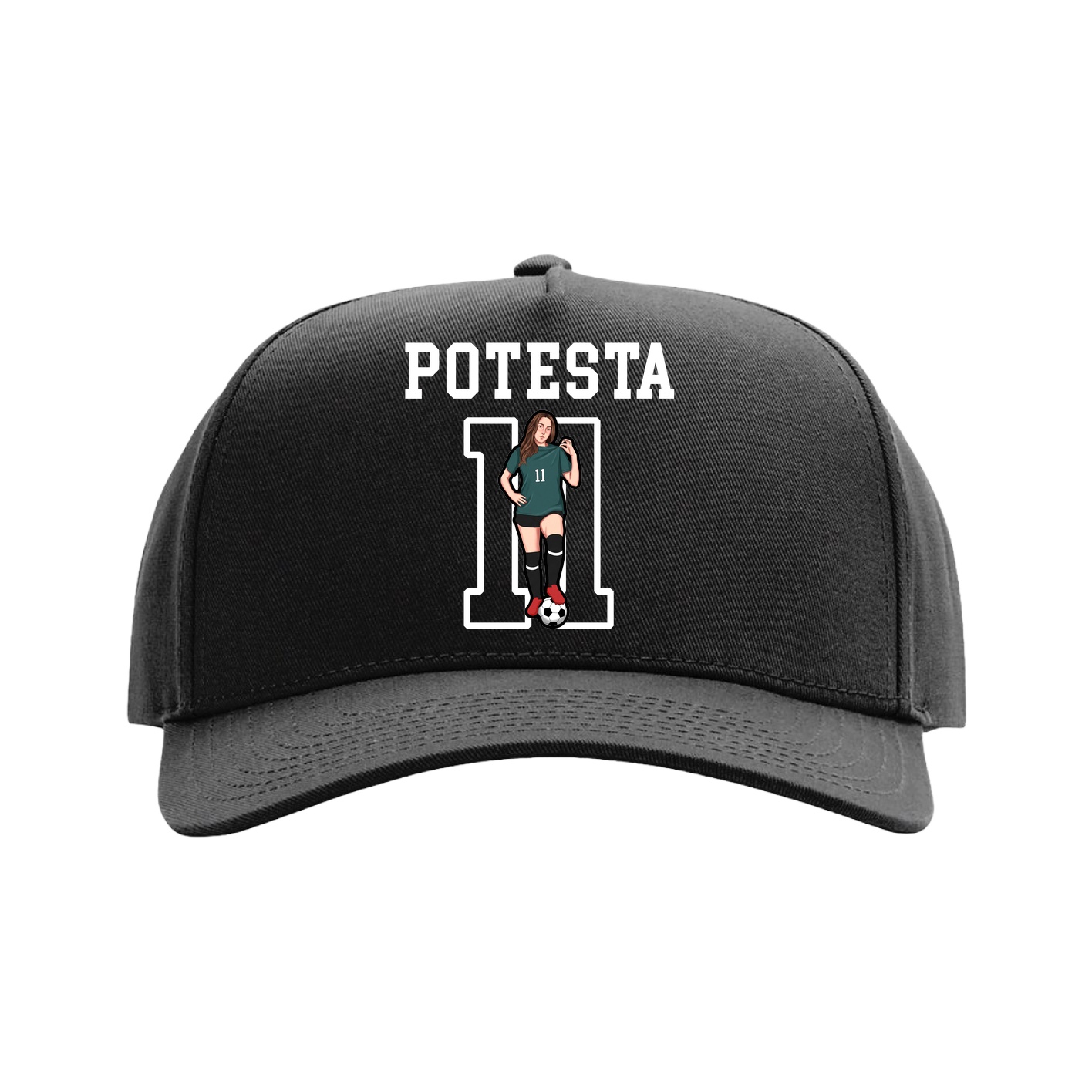 Full Fabric Five-Panel Champ Cap — Shirsey in Black
