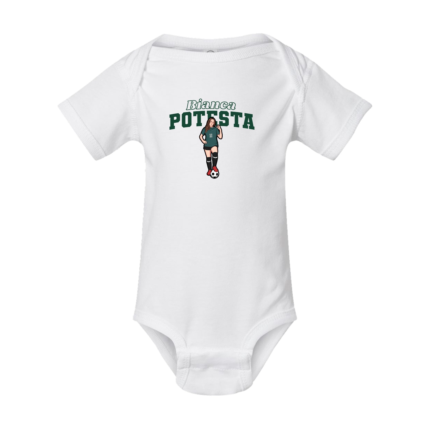 Baby Onesie — Name Arch in White