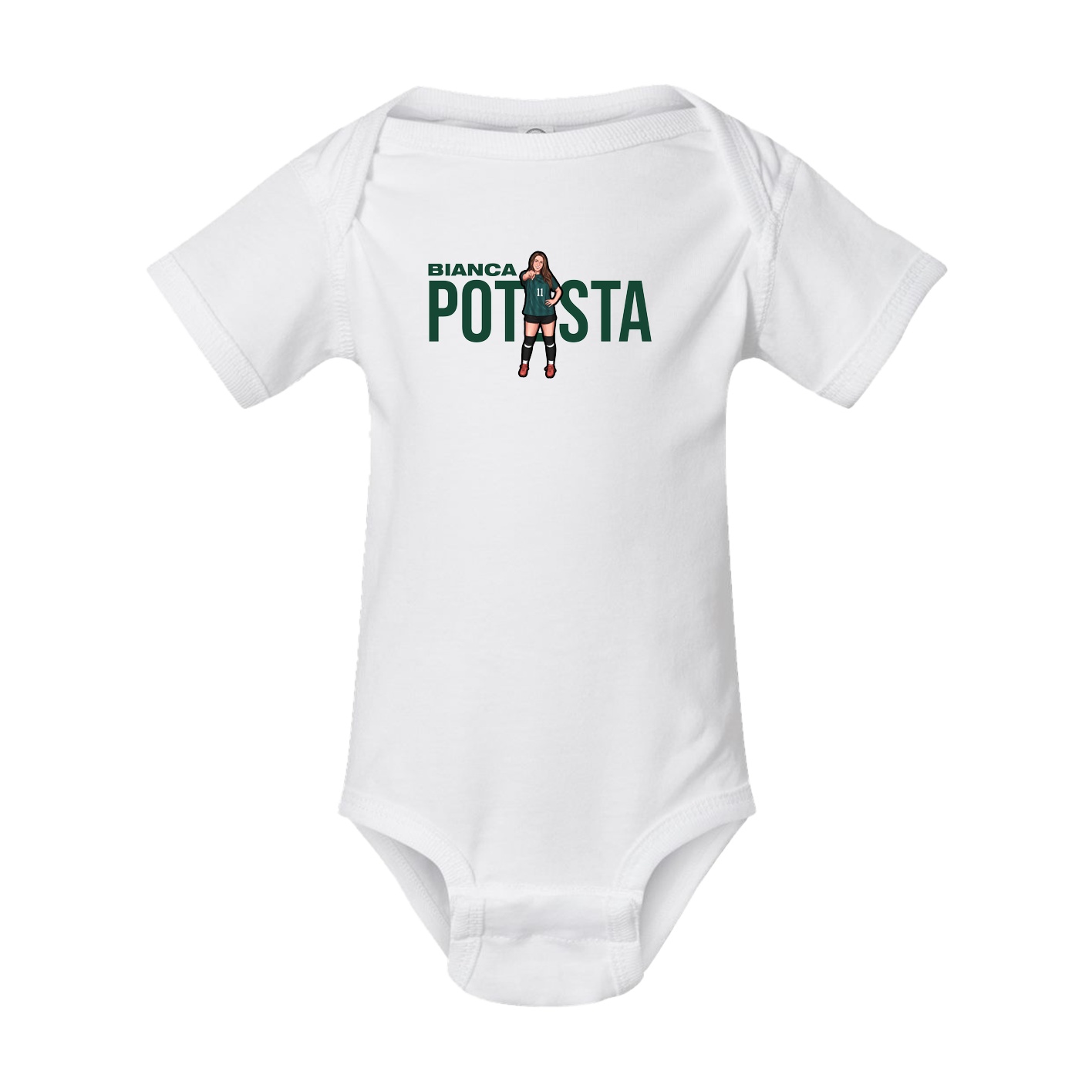Baby Onesie — Player Name in White