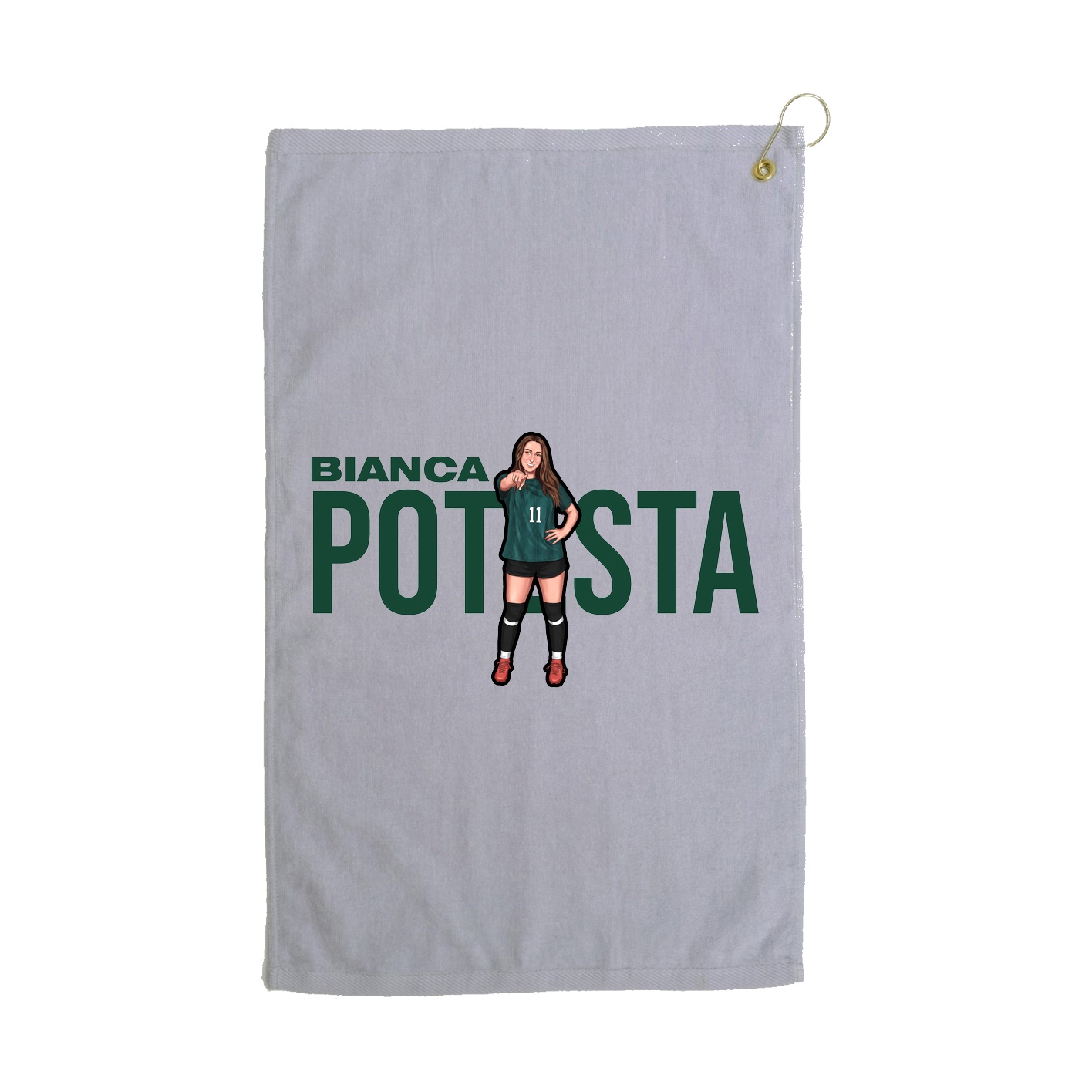 Golf Towel — Player Name in Grey