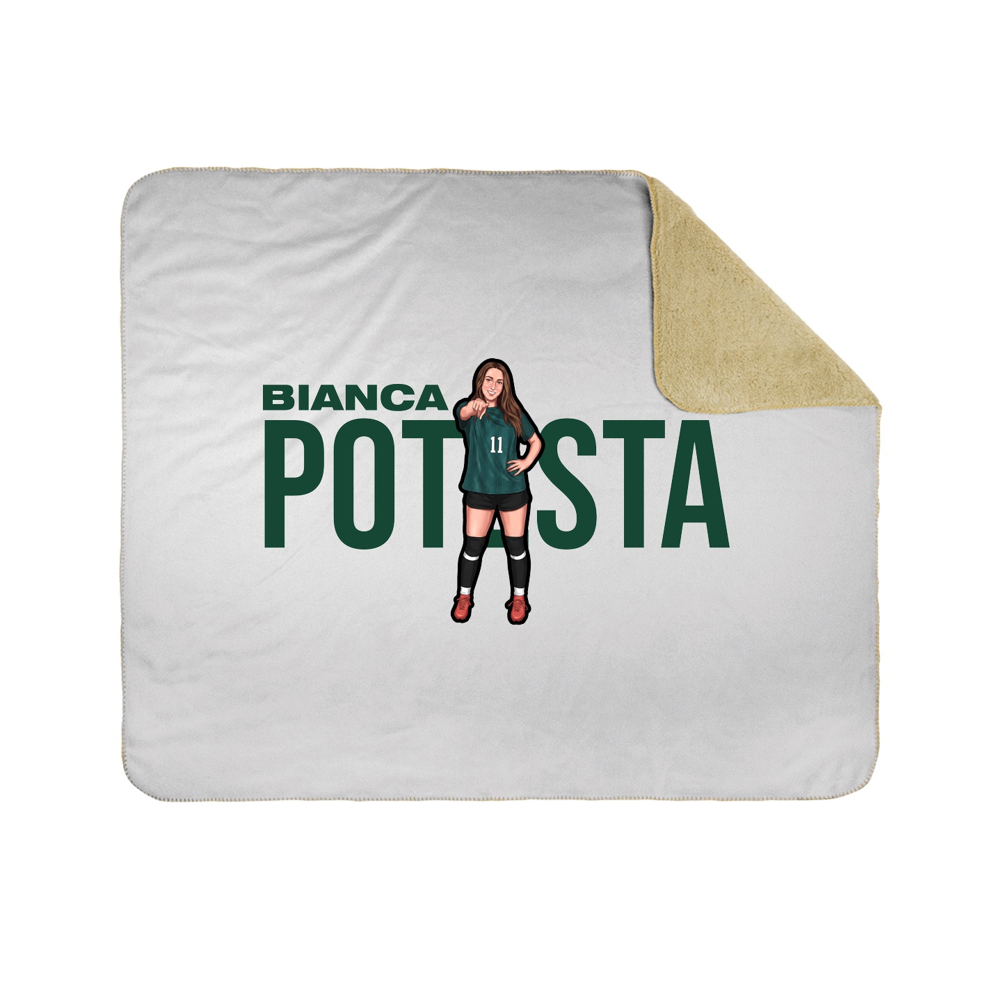 Throw Blanket — Player Name in White