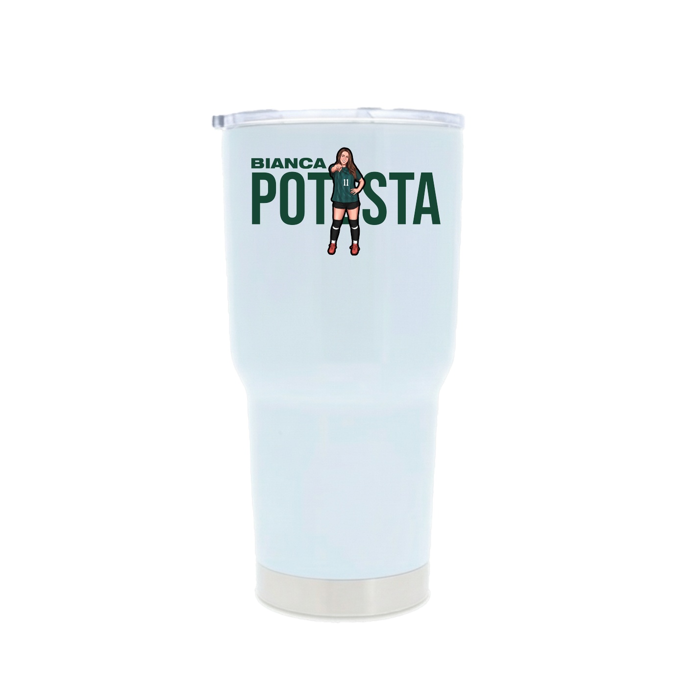 30oz Stainless Steel Tumbler — Player Name in White