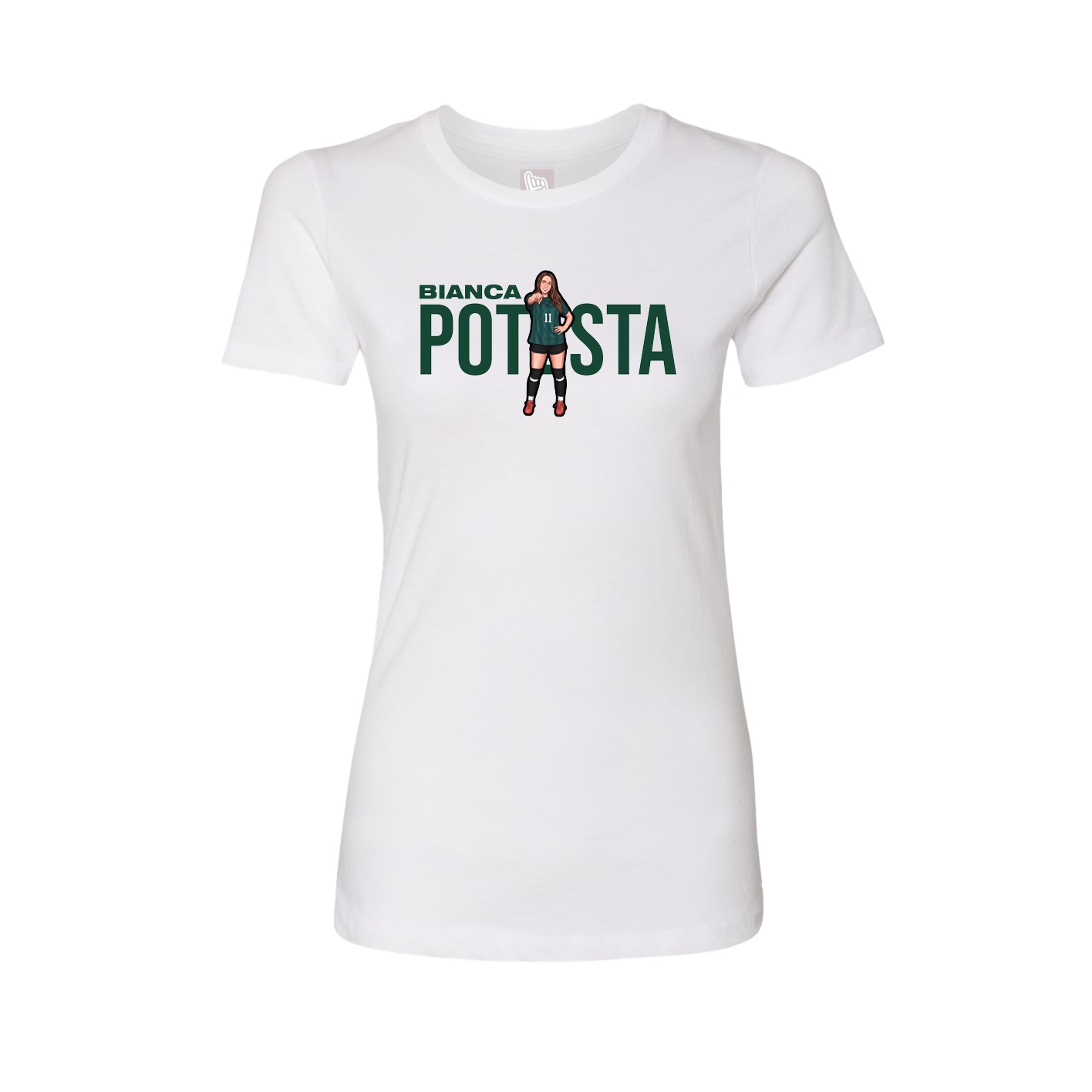 Womens Tee — Player Name in White