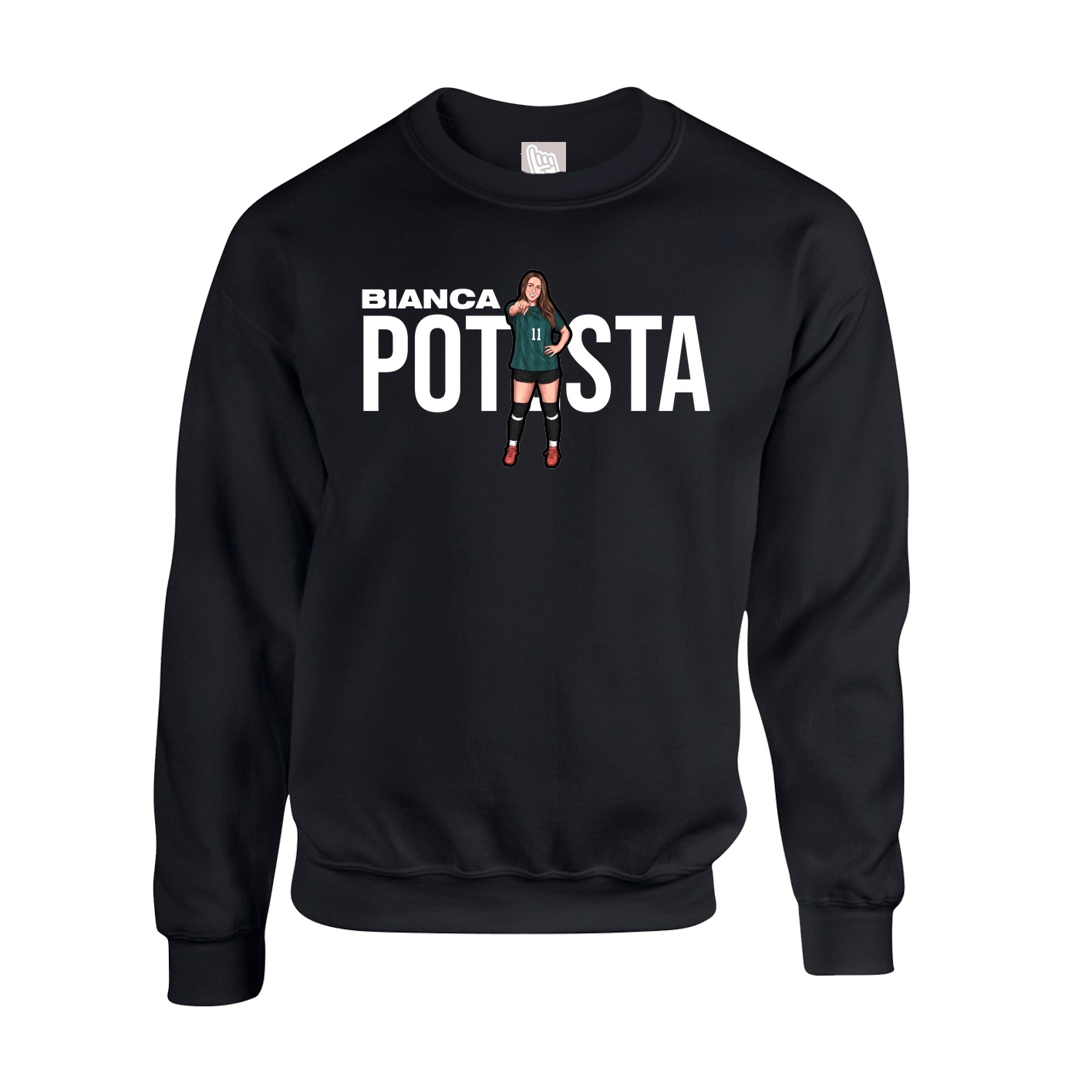 Fleece Crew — Player Name in Black