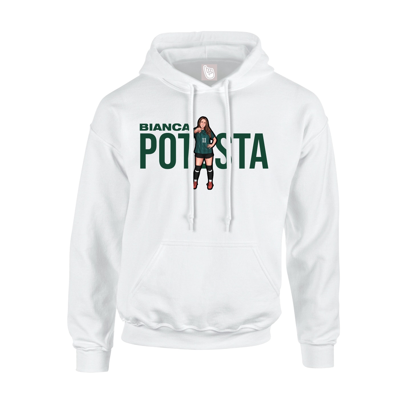 Youth Hoodie — Player Name in White
