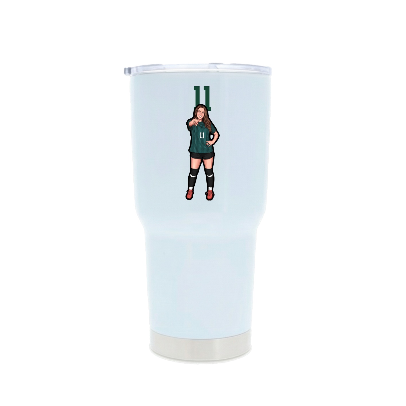30oz Stainless Steel Tumbler — Number Top in White