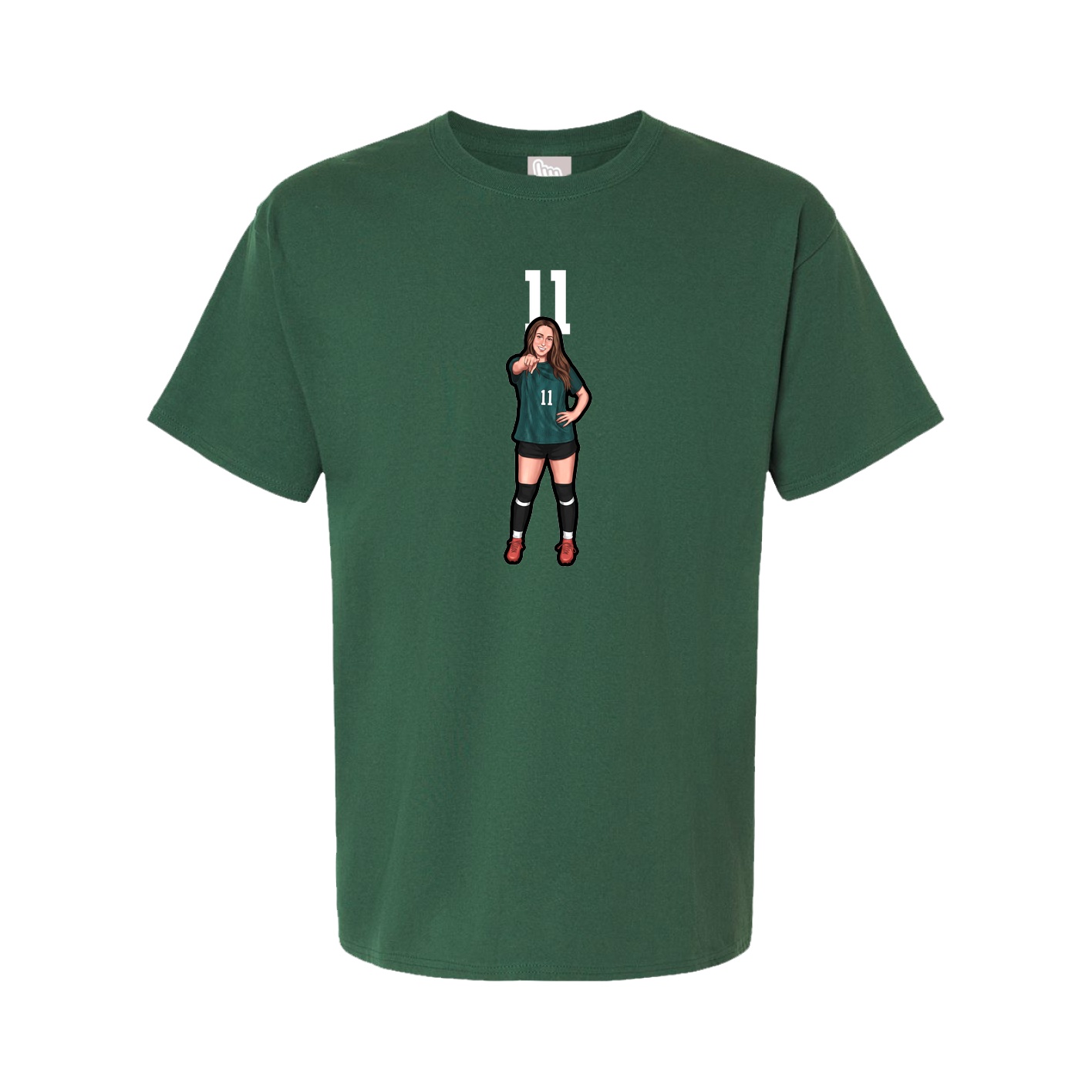 Youth Tee — Number Top in Green