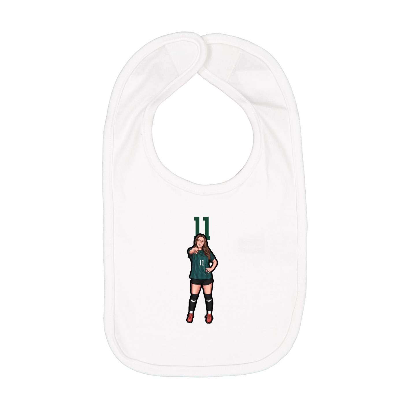 Infant Bib — Number Top in White