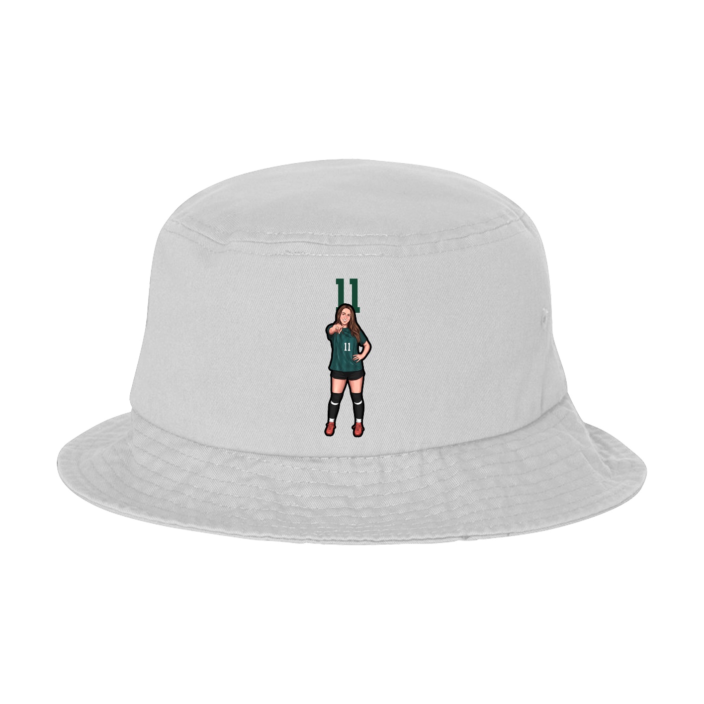 Bucket Cap — Number Top in White