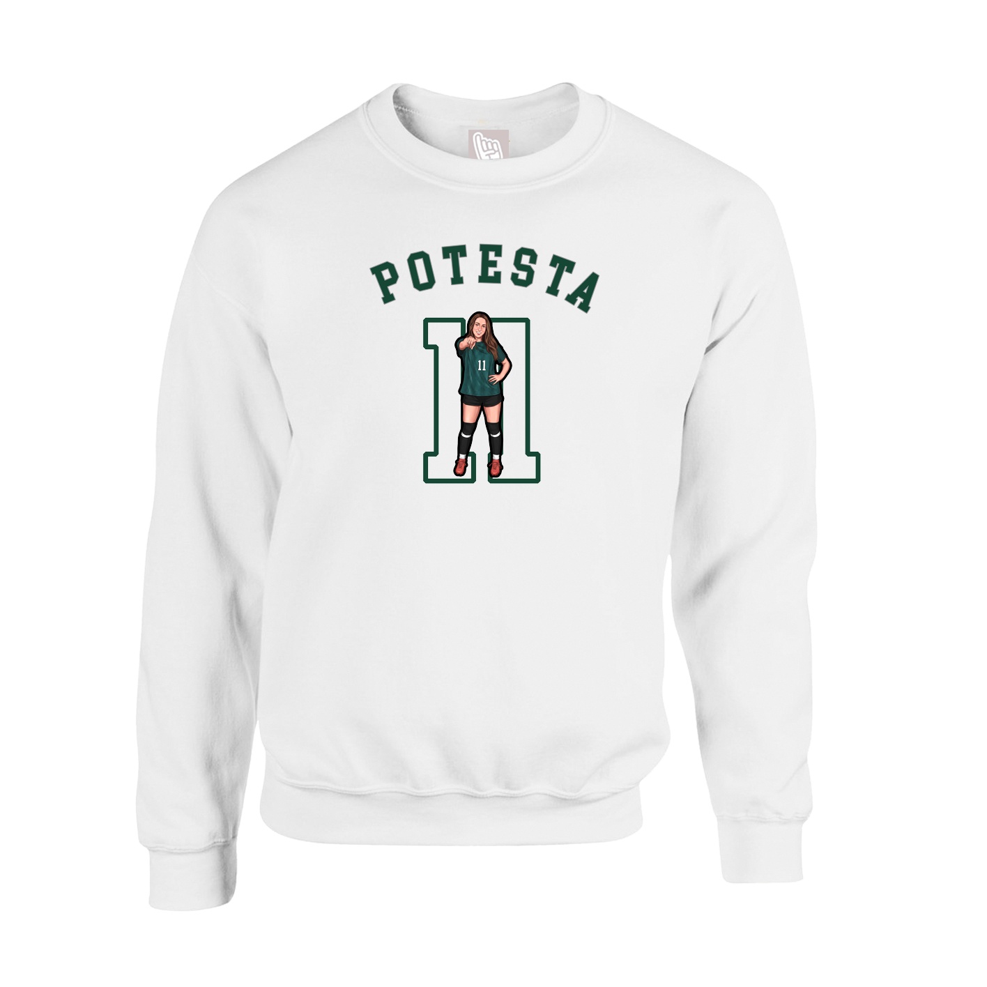 Fleece Crew — Shirsey Arch in White