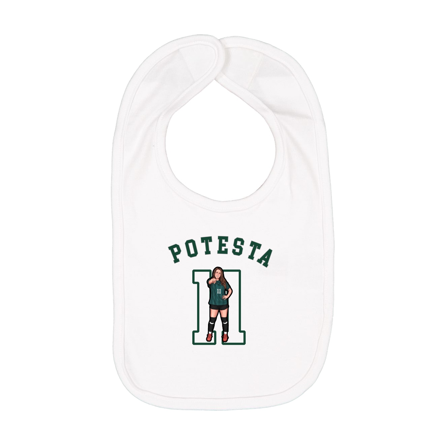 Infant Bib — Shirsey Arch in White