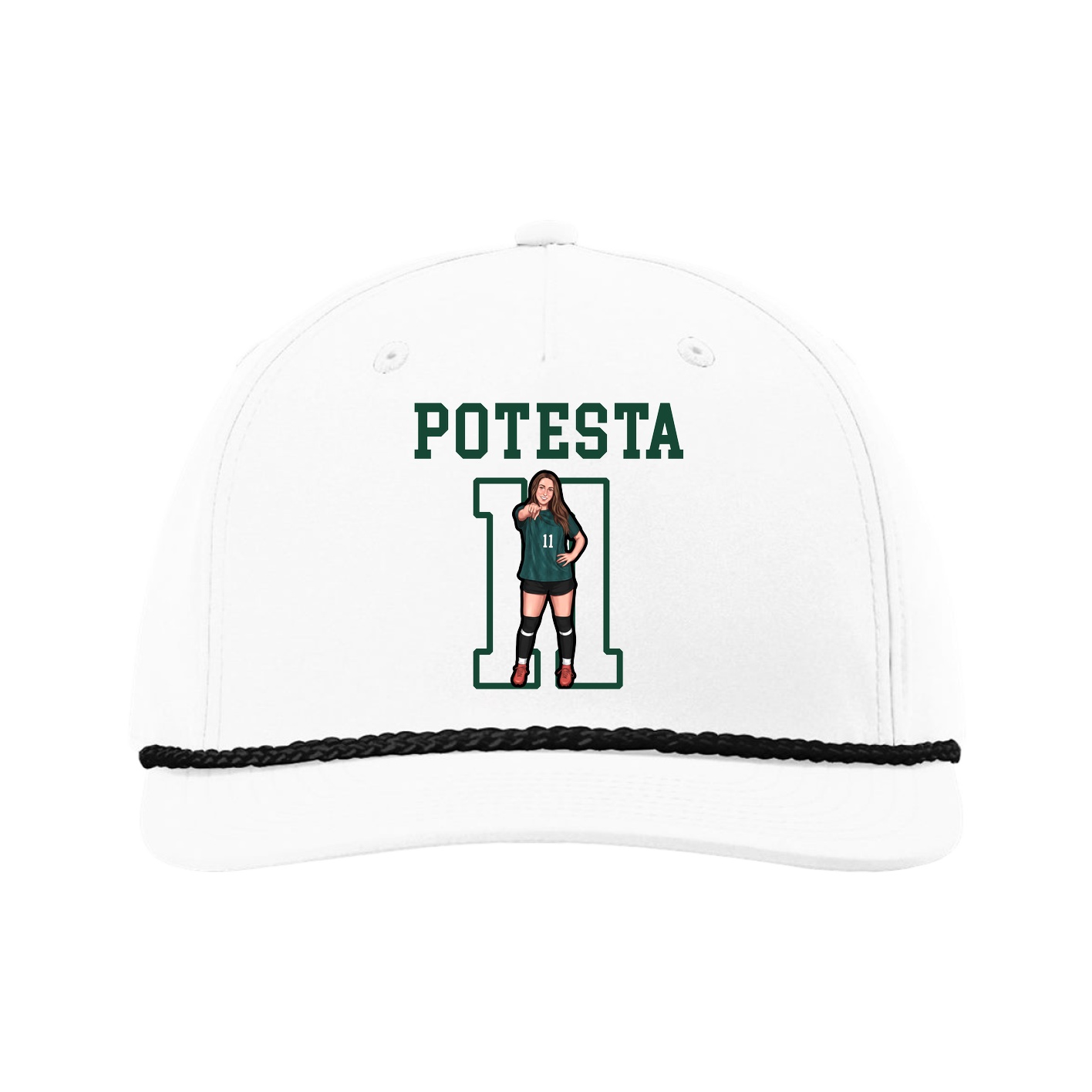 Five-Panel Classic Rope Cap — Shirsey in White