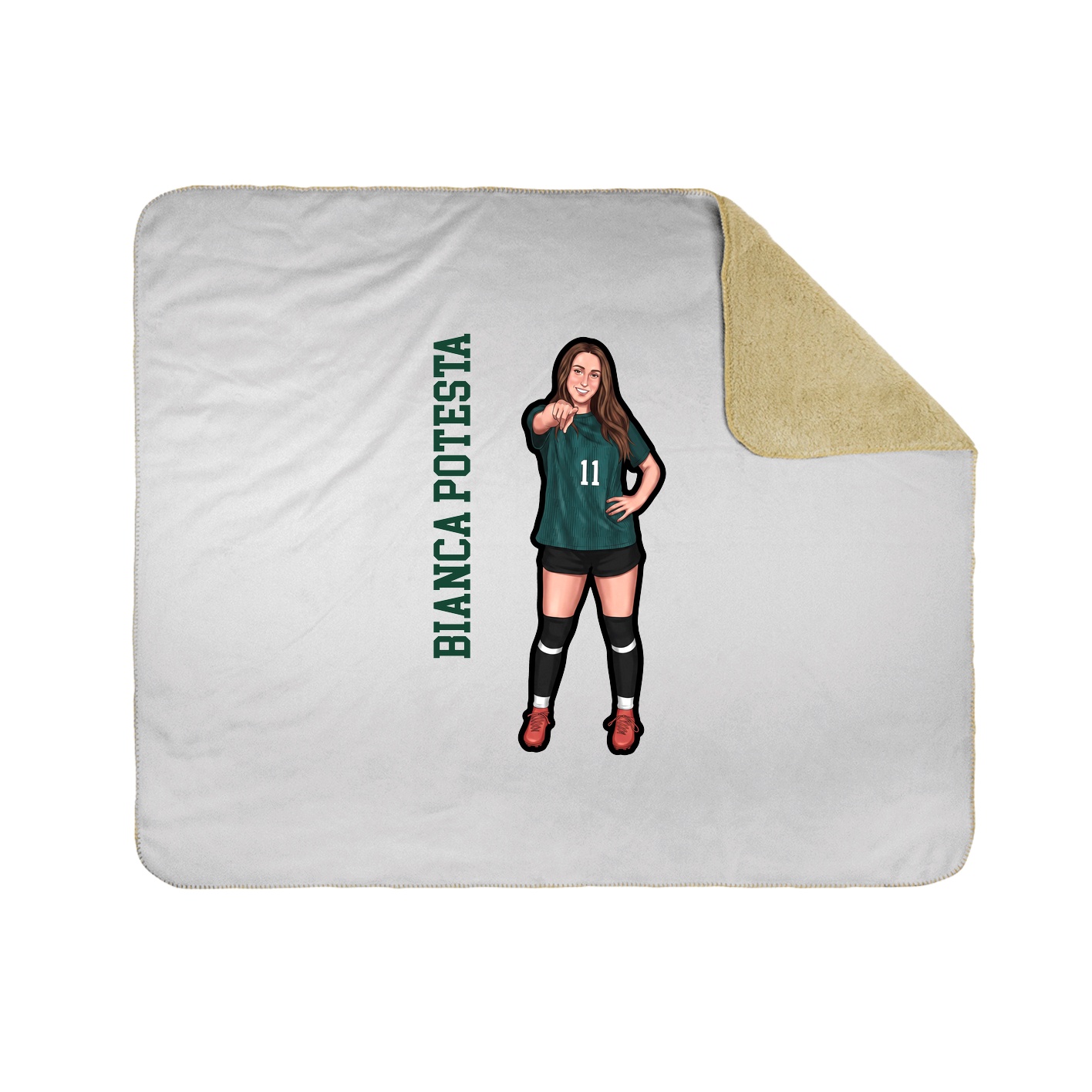 Throw Blanket — Name Vertical in White