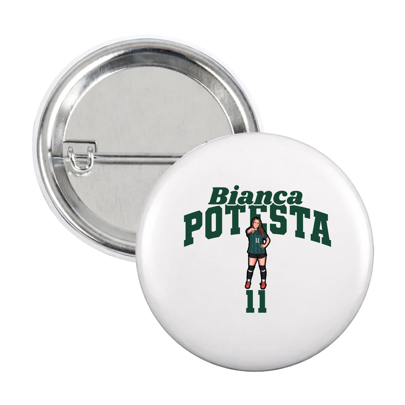 Game Day Button — Signature Arch in White