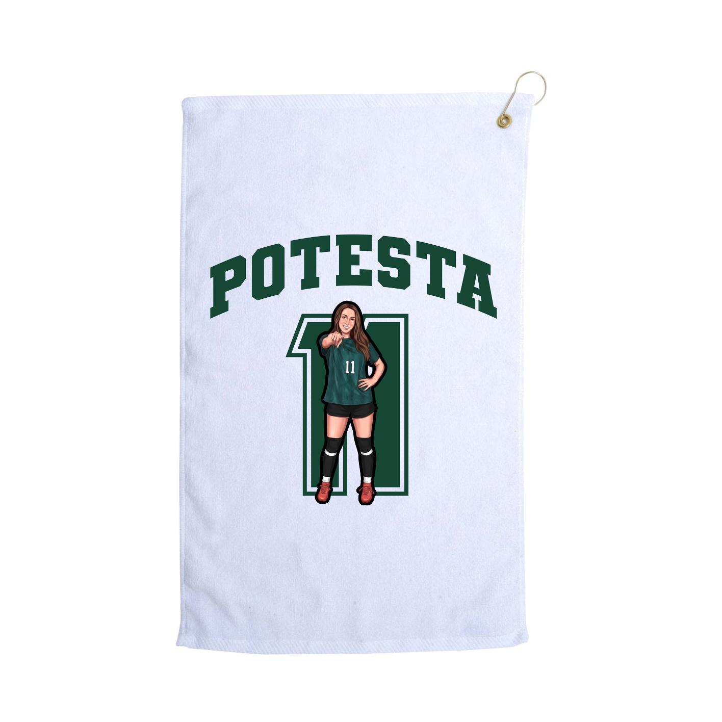 Golf Towel — Number in White
