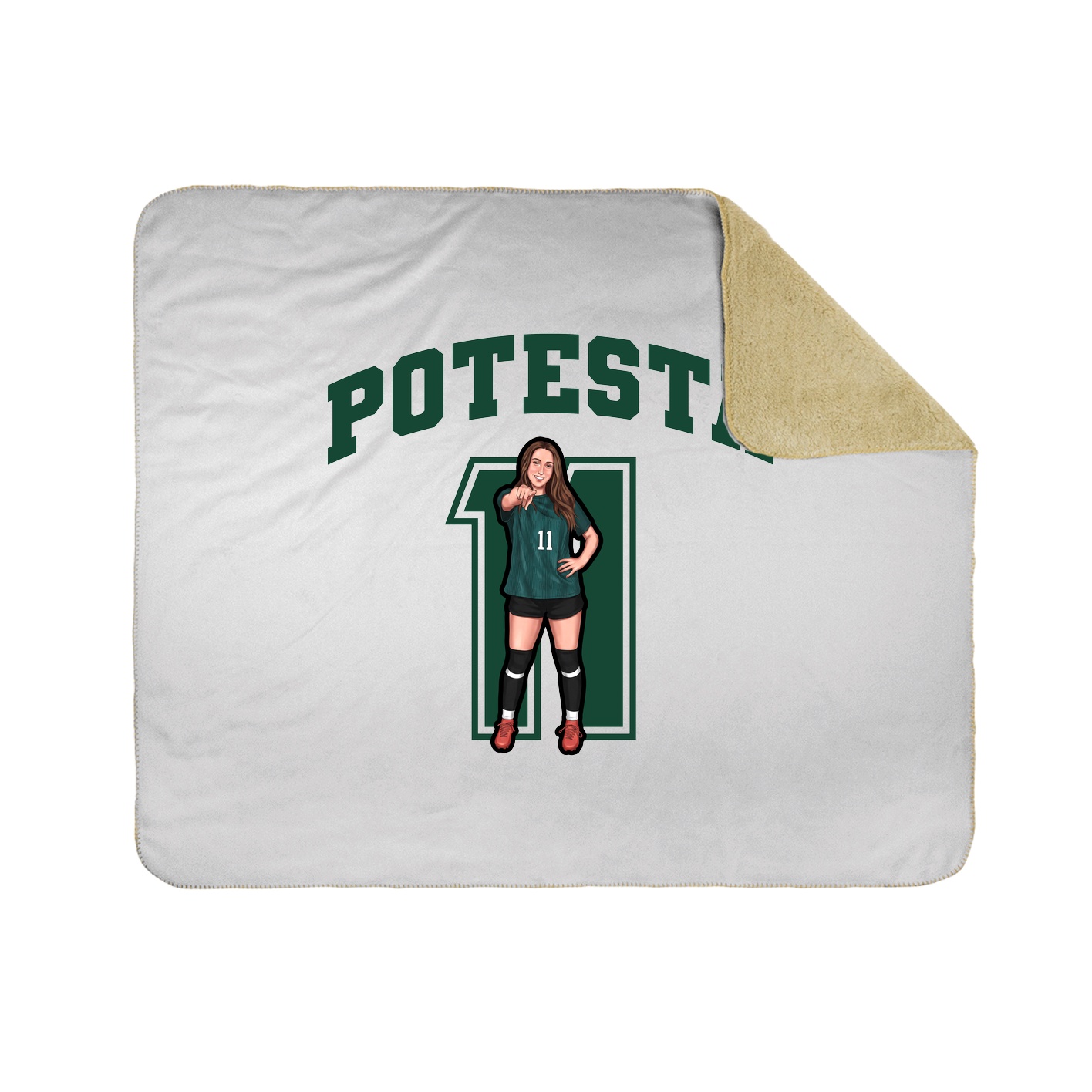 Throw Blanket — Number in White
