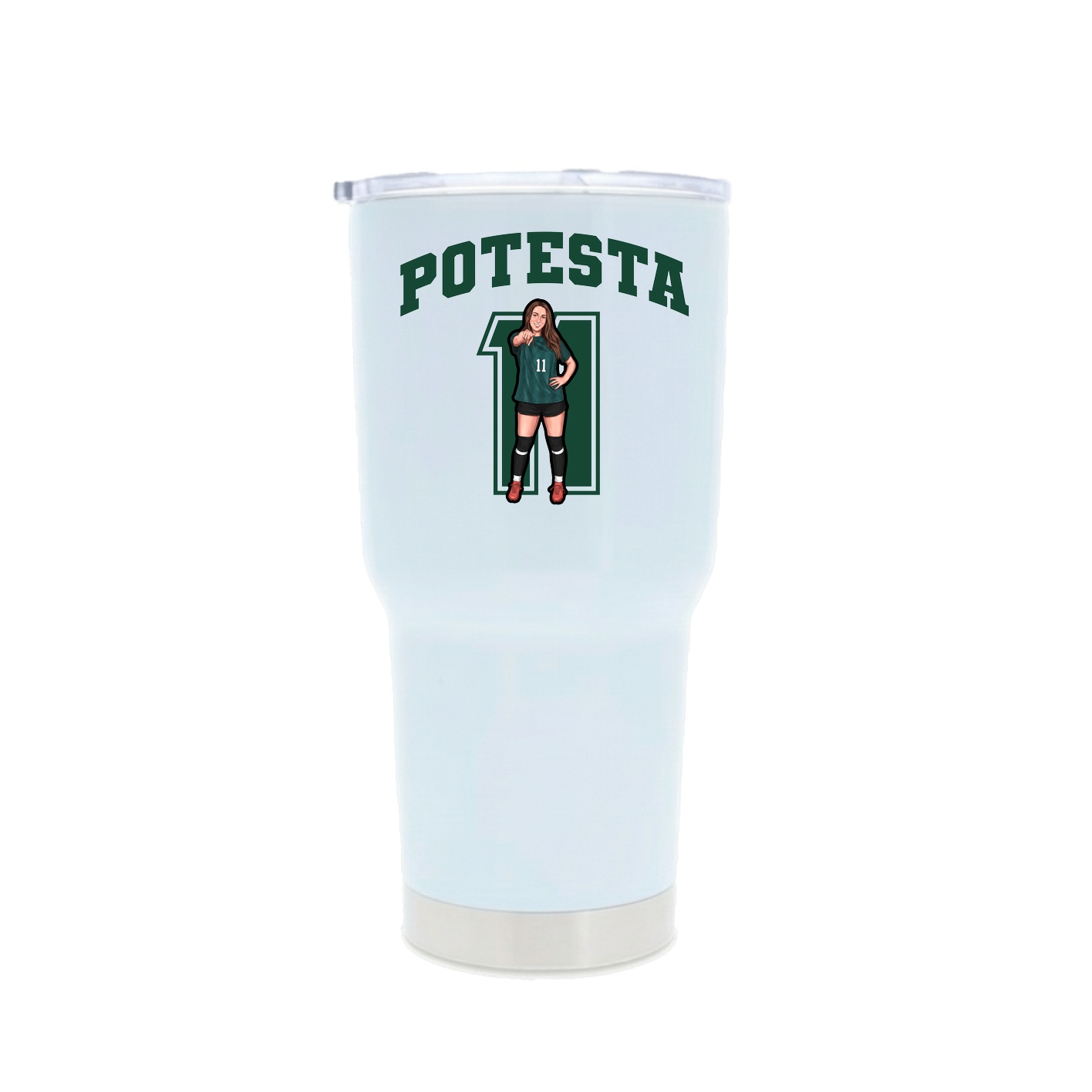 30oz Stainless Steel Tumbler — Number in White