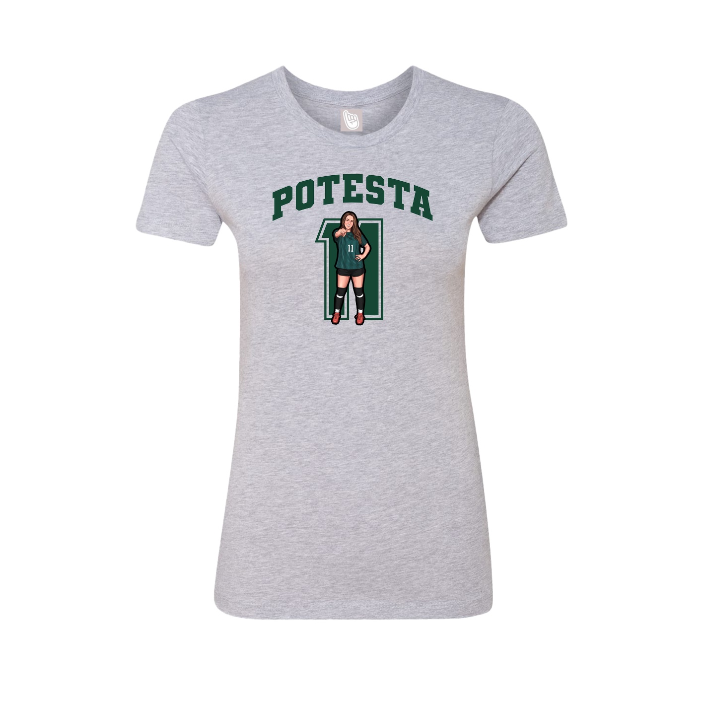 Womens Tee — Number in Grey
