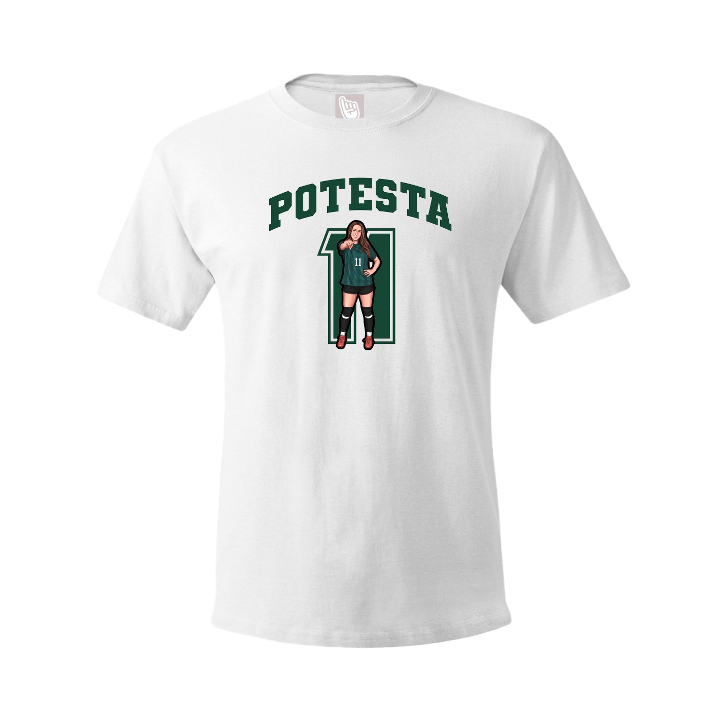 Youth Tee — Number in White