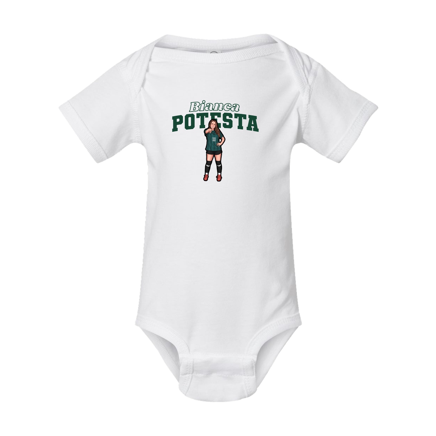 Baby Onesie — Name Arch in White