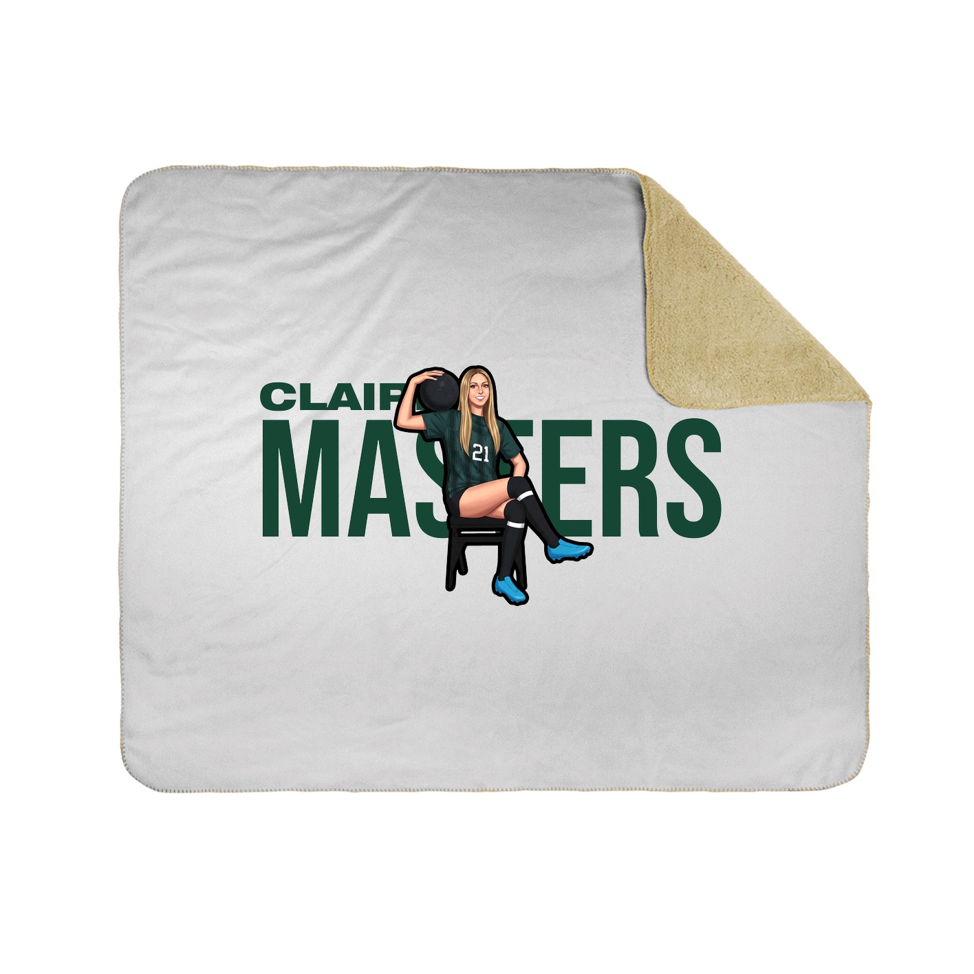 Throw Blanket — Player Name in White