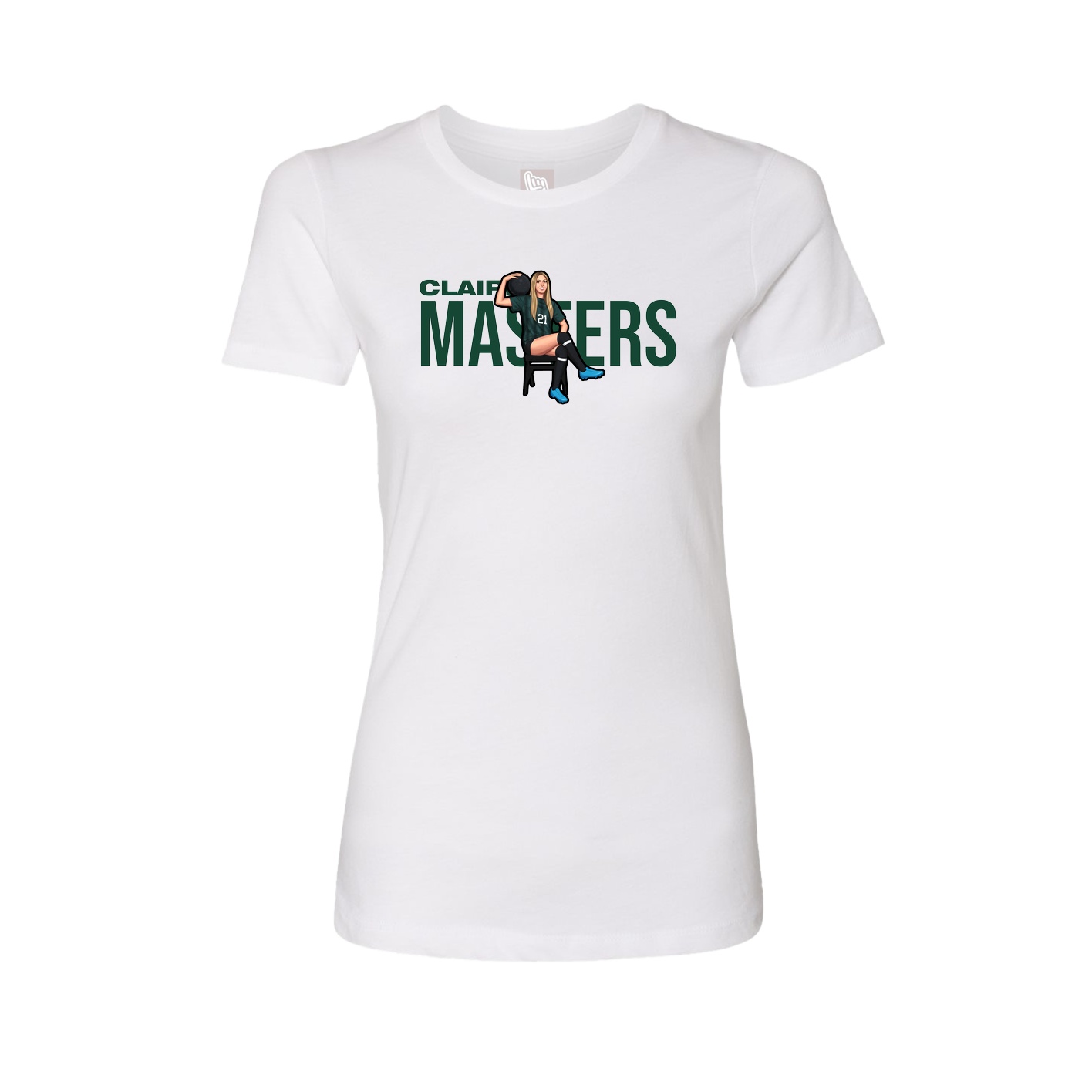 Fitted Women's Tee — Player Name in White