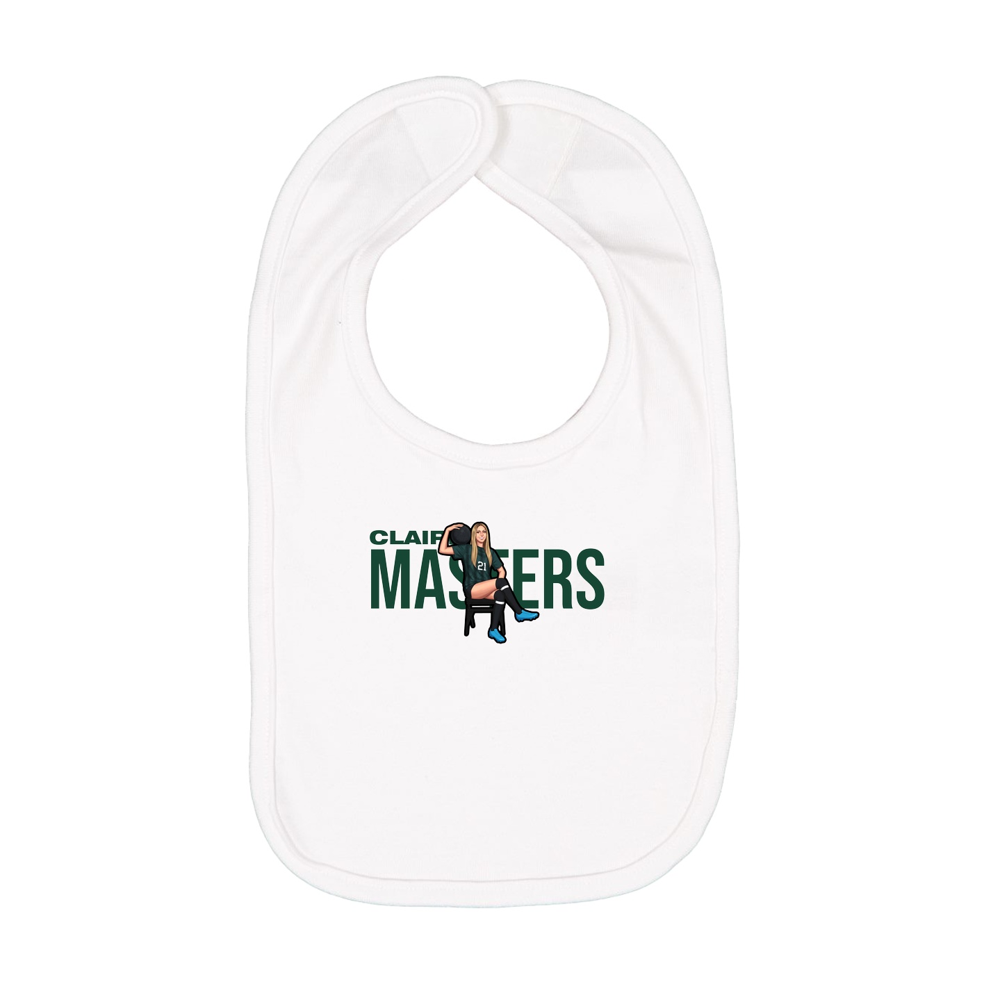 Infant Bib — Player Name in White