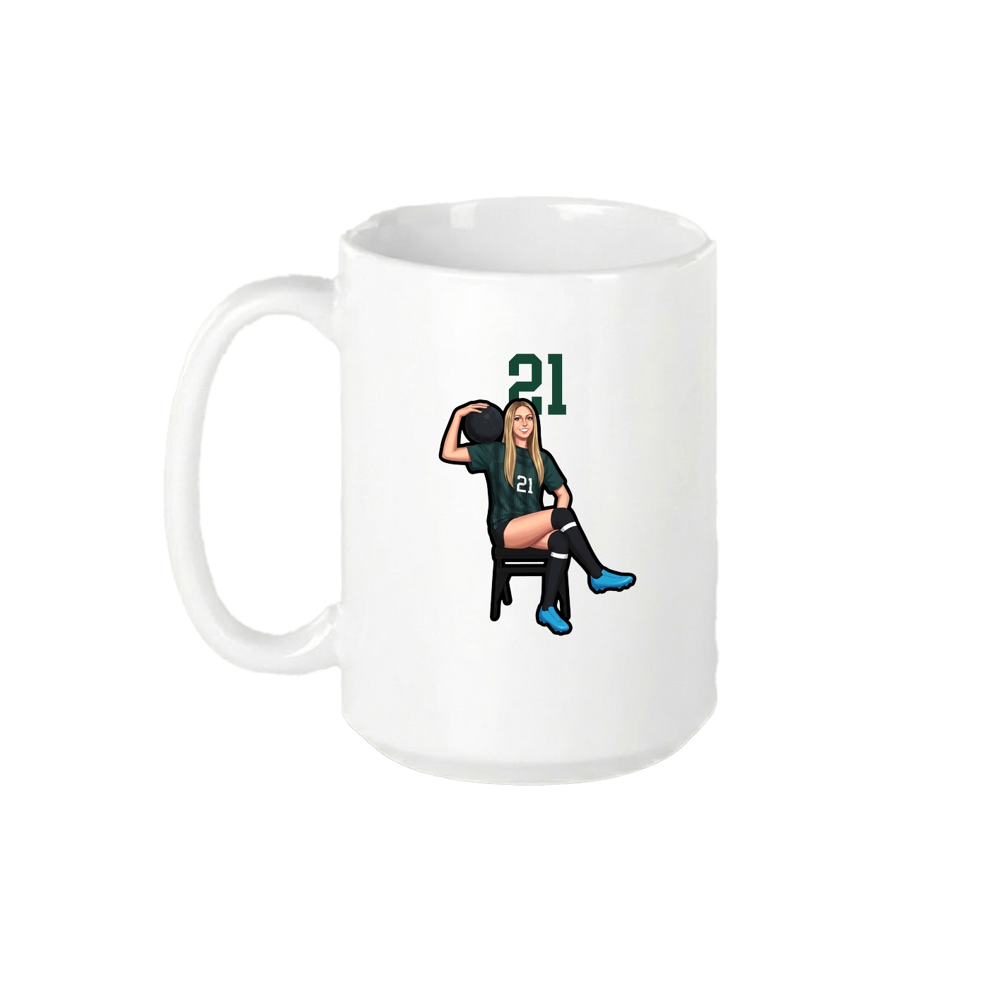 15oz Coffee Mug — Number Top in White
