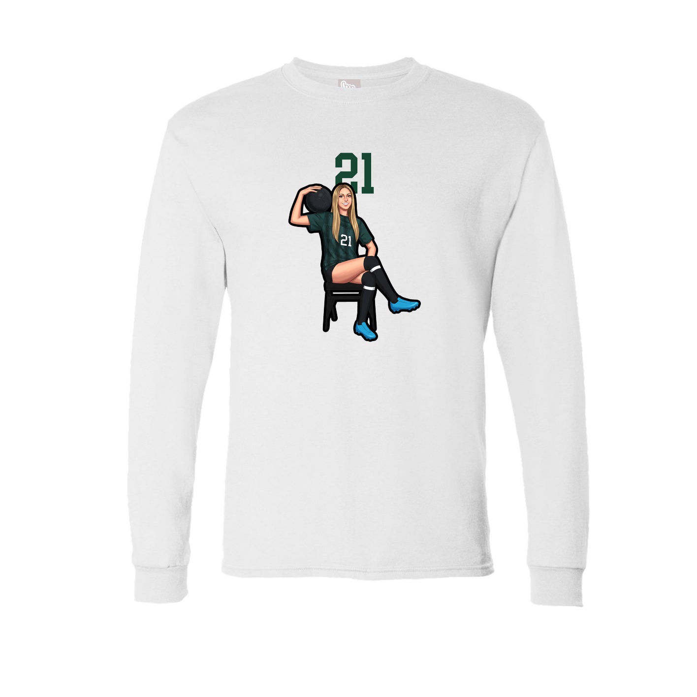 Long Sleeve Tee — Number Top in White