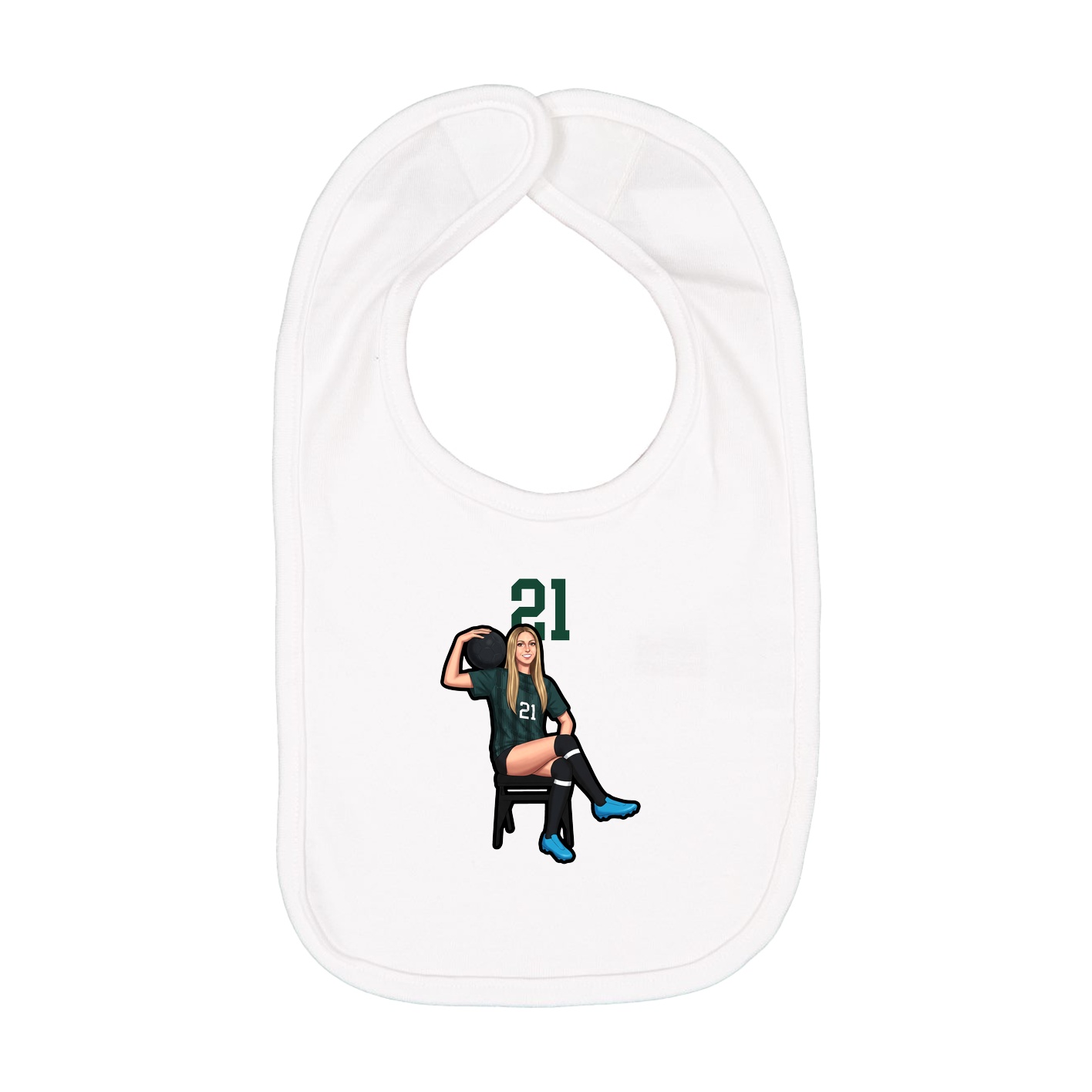Infant Bib — Number Top in White