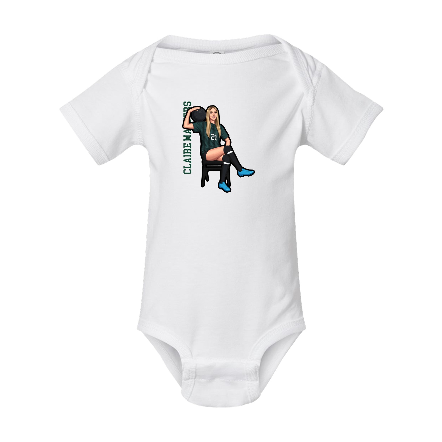 Baby Onesie — Name Vertical in White
