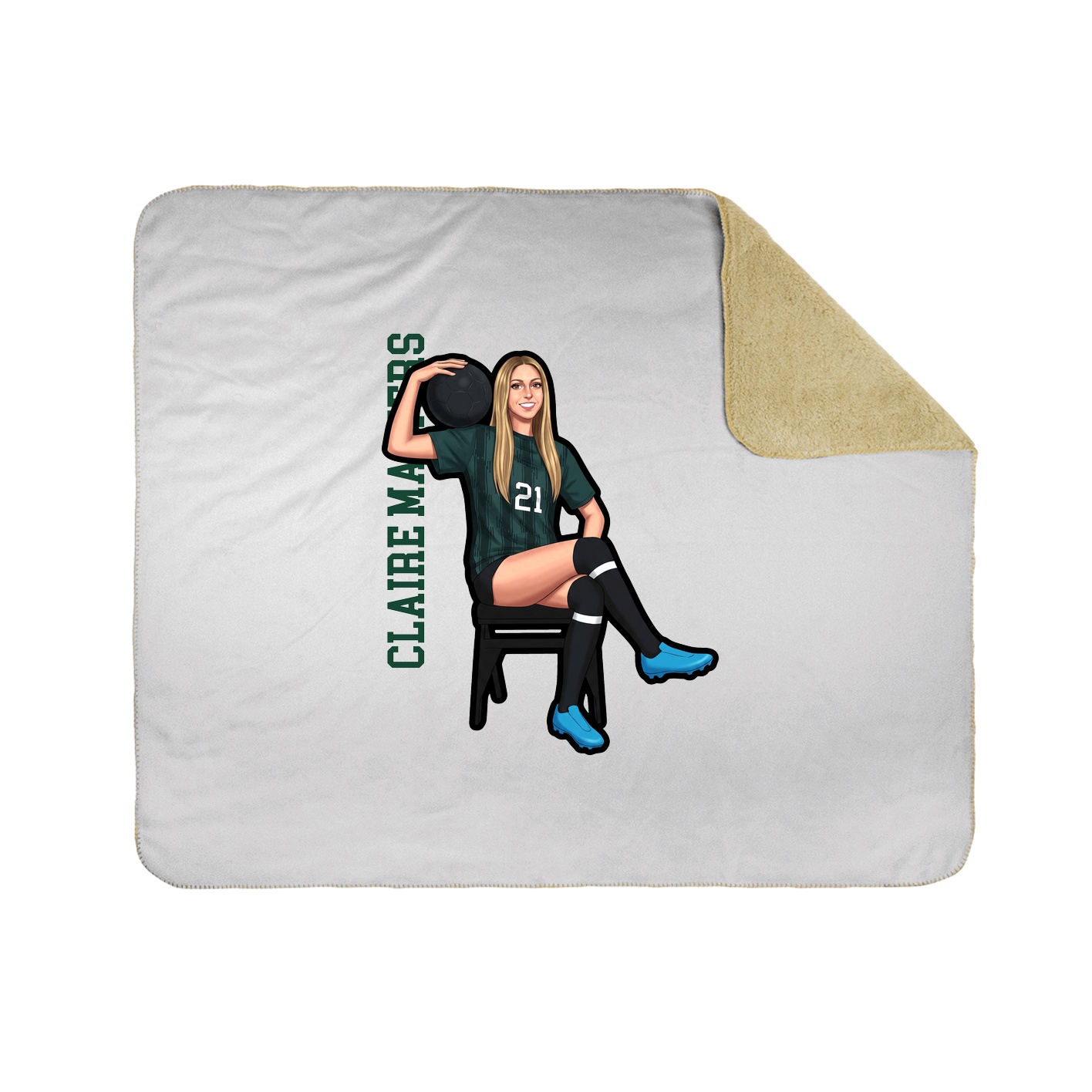 Throw Blanket — Name Vertical in White
