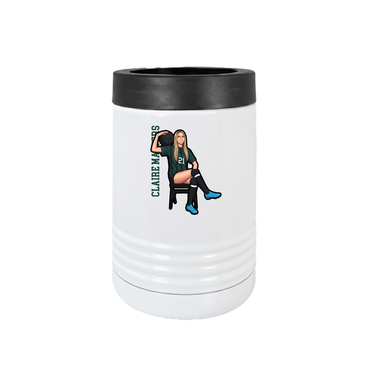Beverage Holder — Name Vertical in White