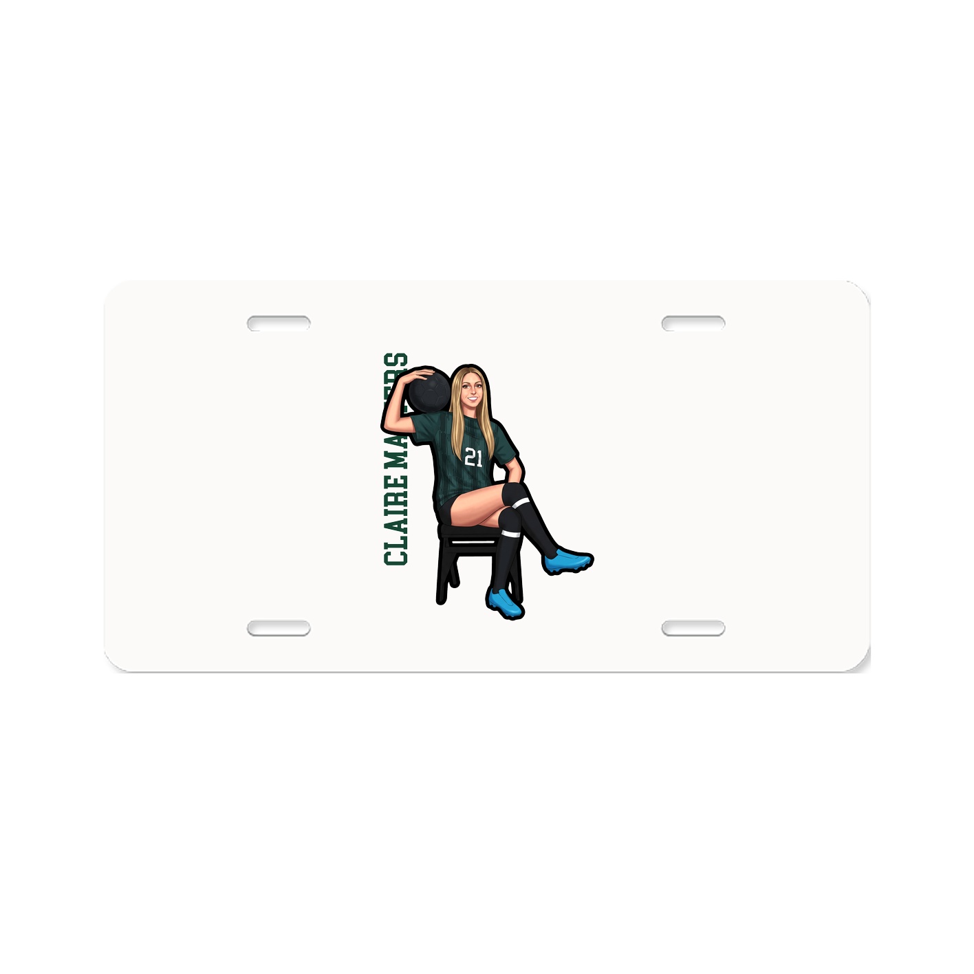 License Plate — Name Vertical in Classic