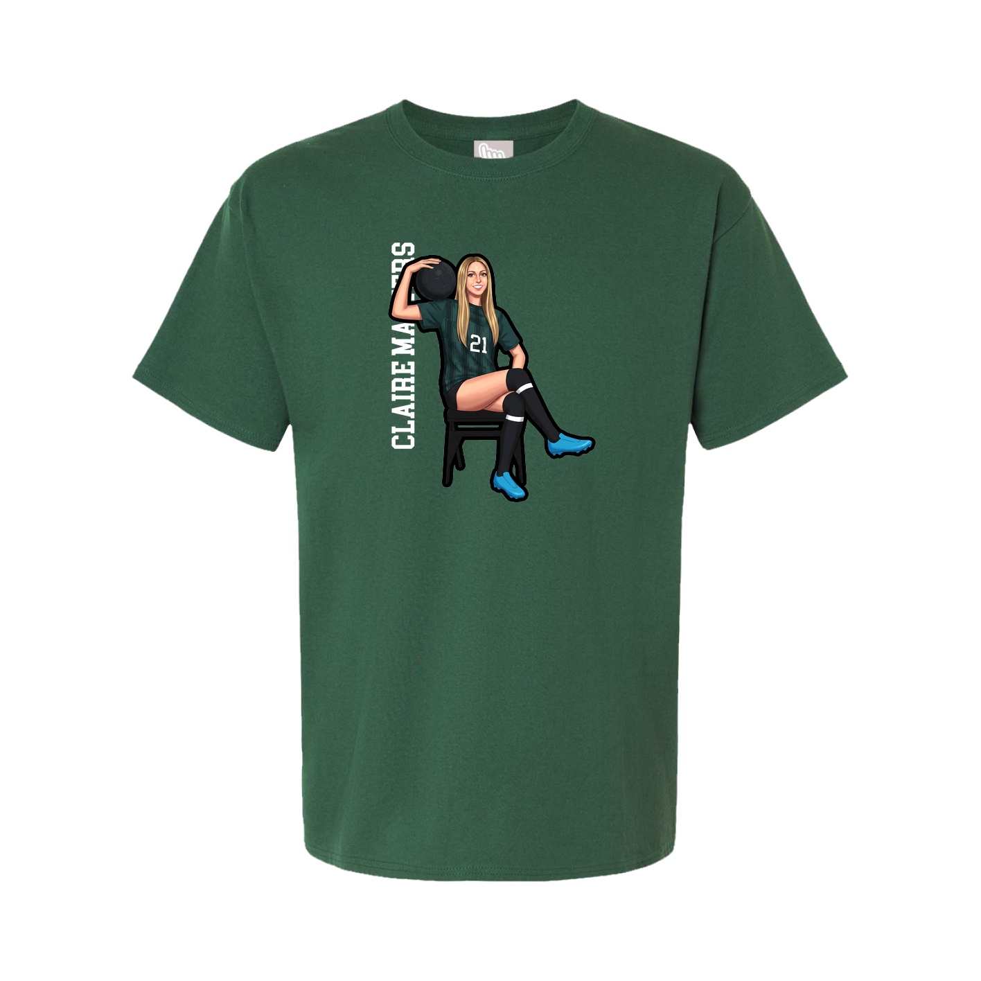 Youth Tee — Name Vertical in Green
