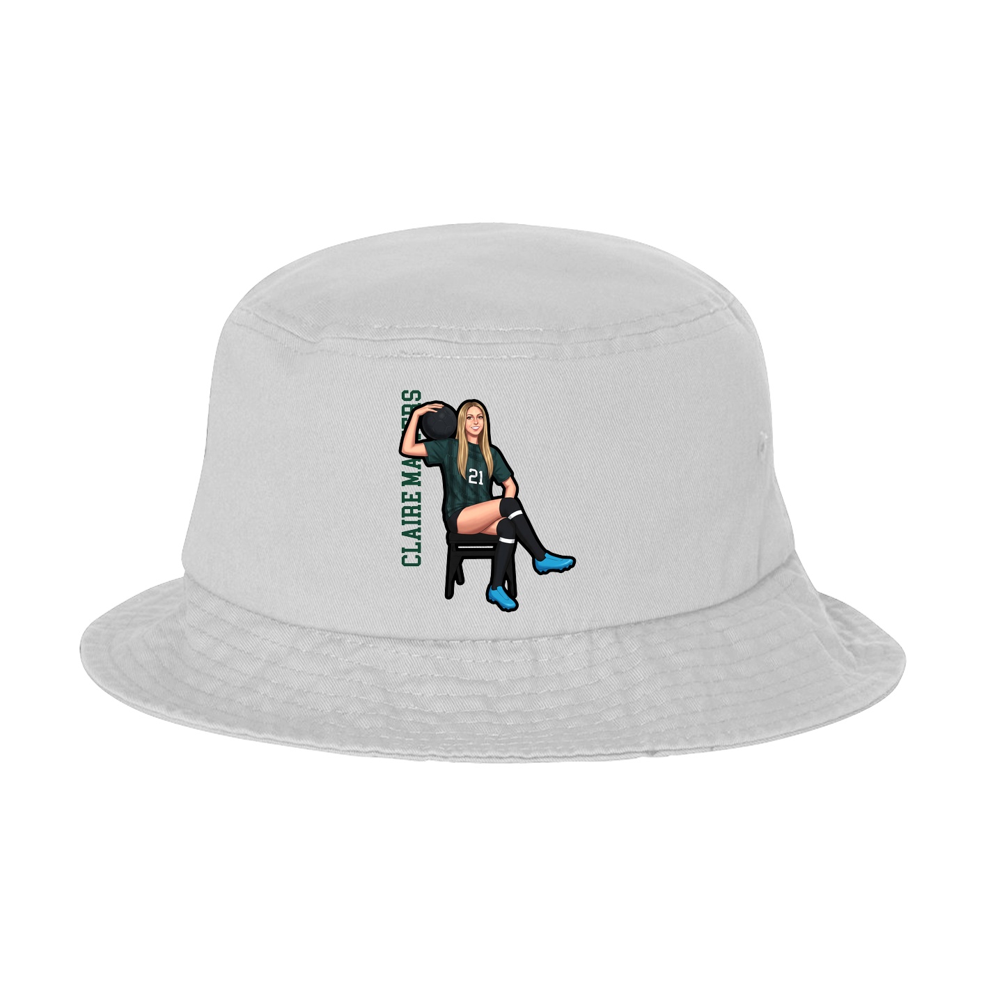 Bucket Cap — Name Vertical in White