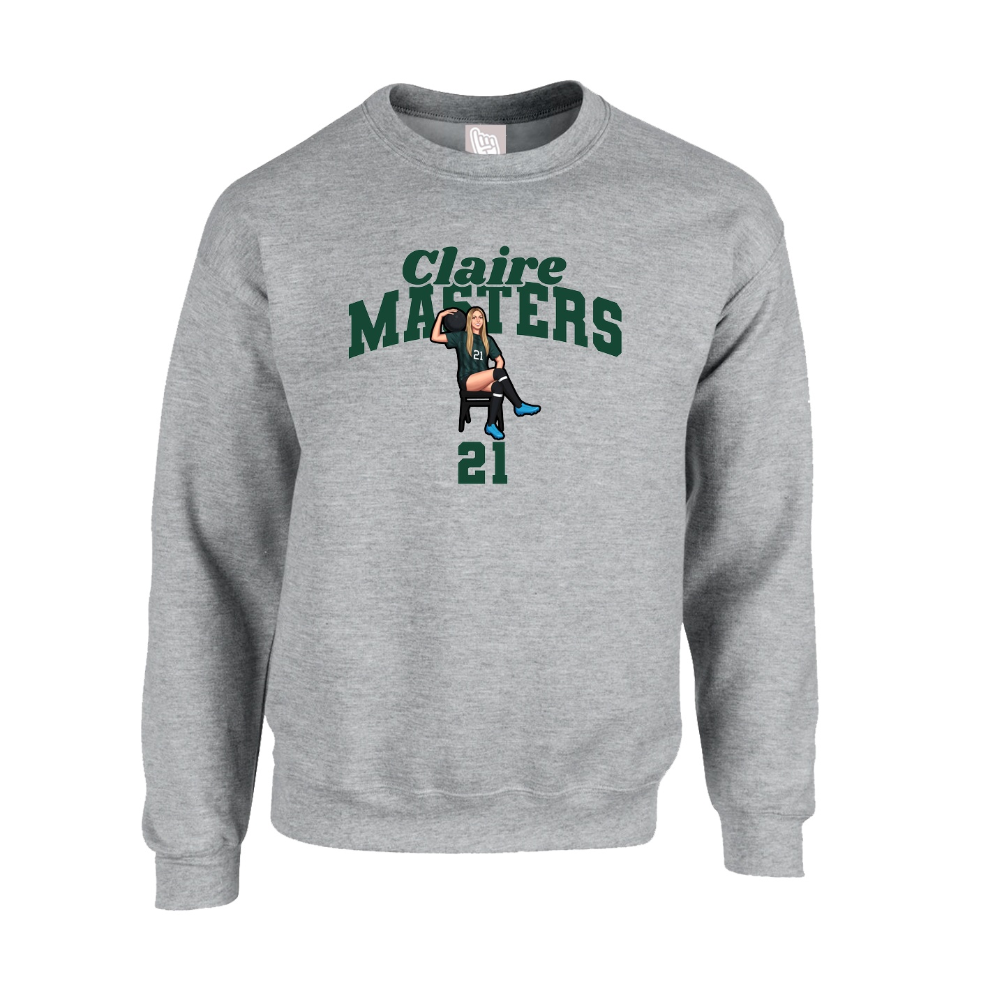 Fleece Crew — Signature Arch in Grey