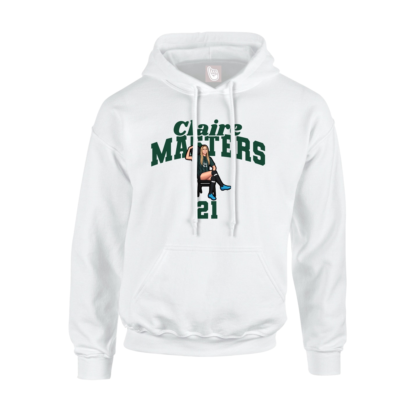 Youth Hoodie — Signature Arch in White