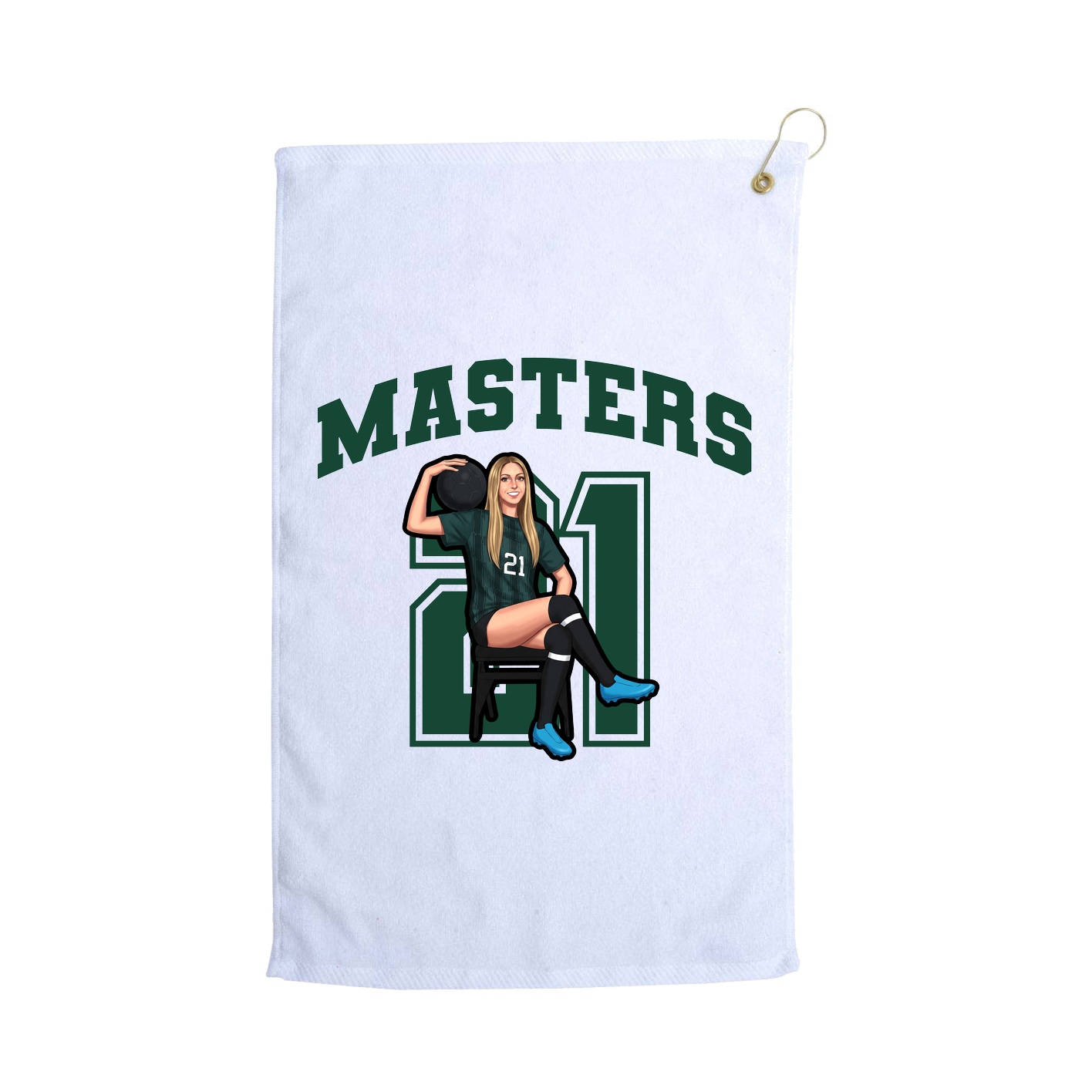 Golf Towel — Number in White