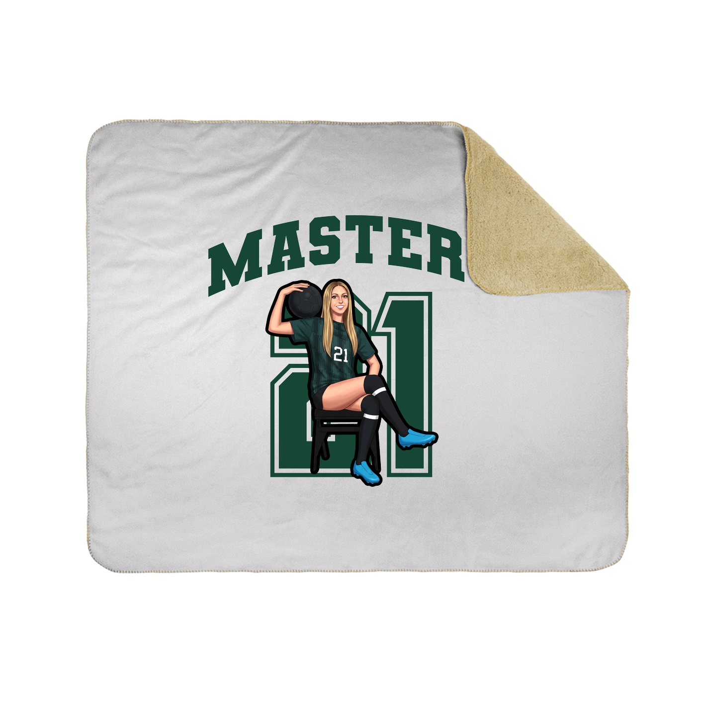 Throw Blanket — Number in White