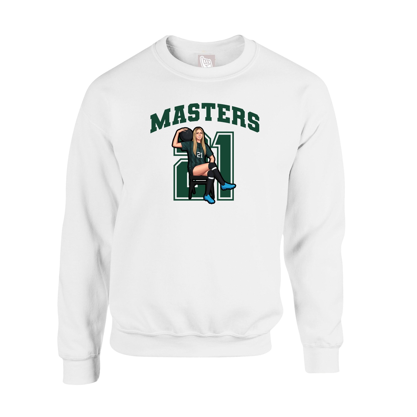 Fleece Crew — Number in White