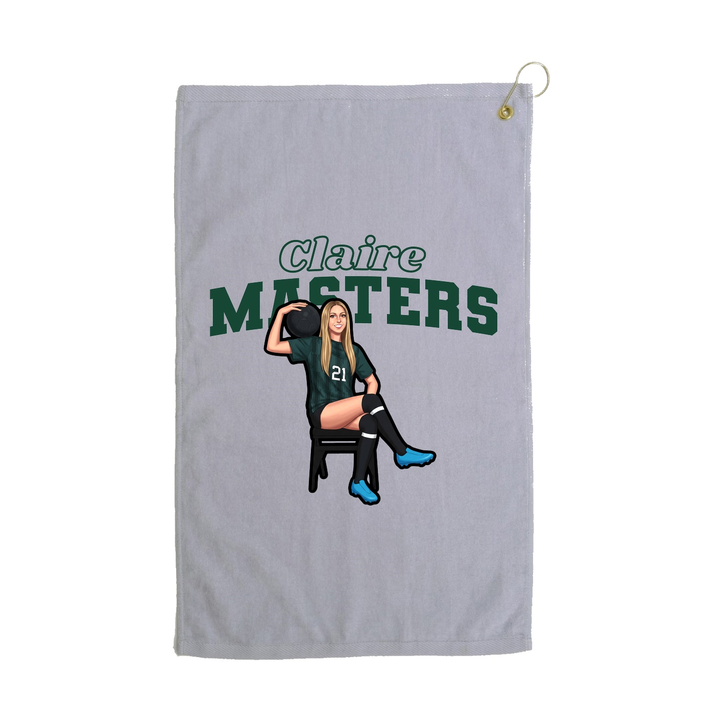 Golf Towel — Name Arch in Grey