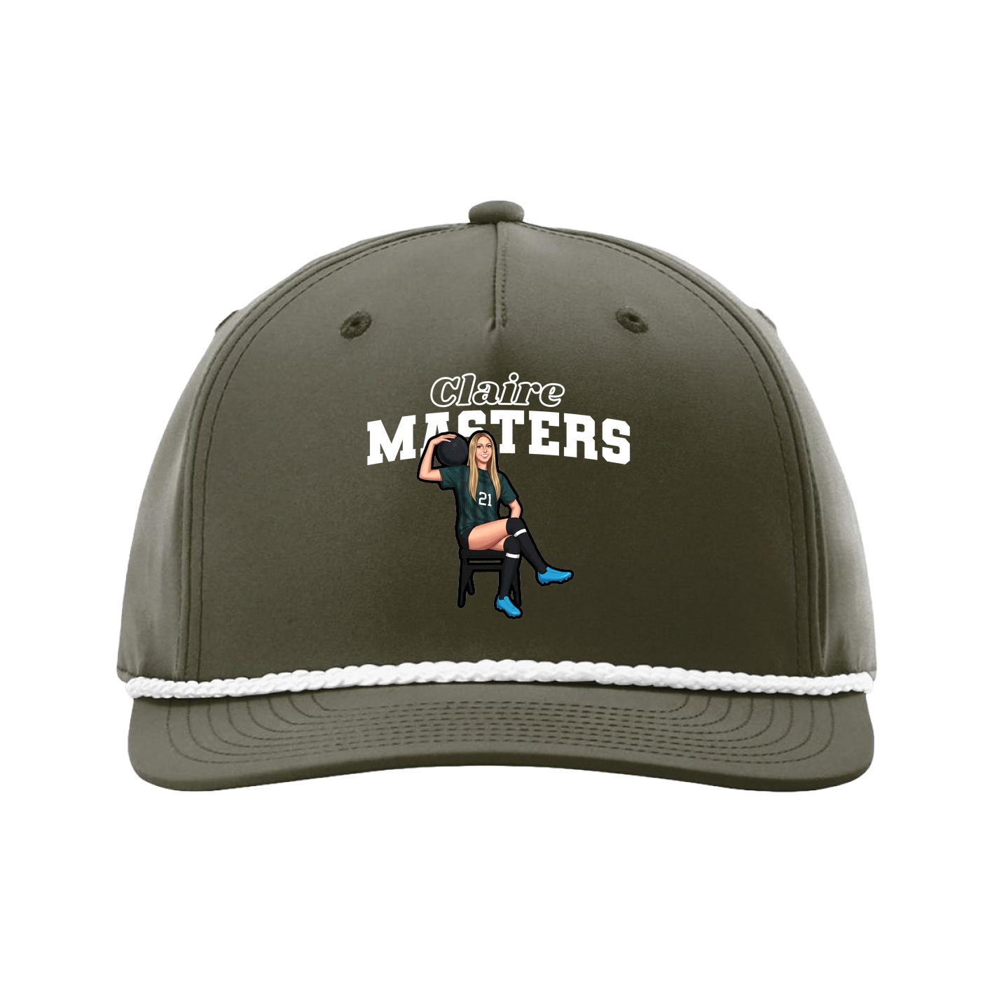 Five-Panel Classic Rope Cap — Name Arch in Green